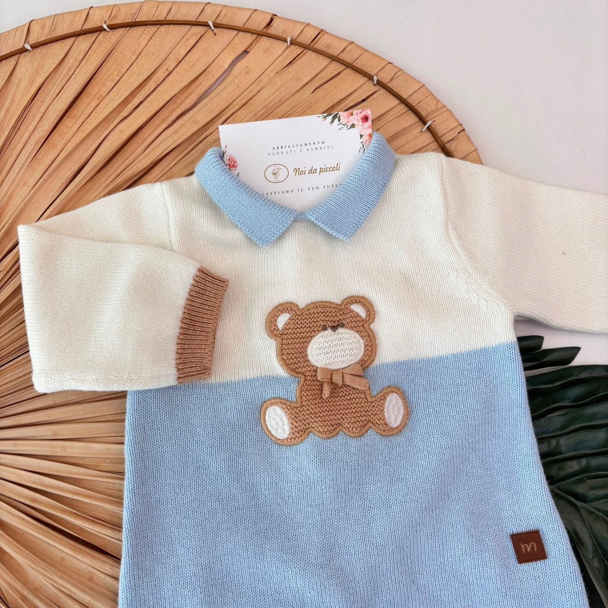 TUTINA IN FILATO CALDO CIELO con teddy centrale