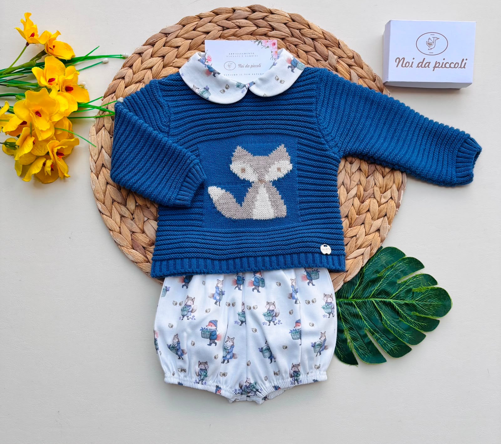 completo 2 pz FILATO CALDO BLU