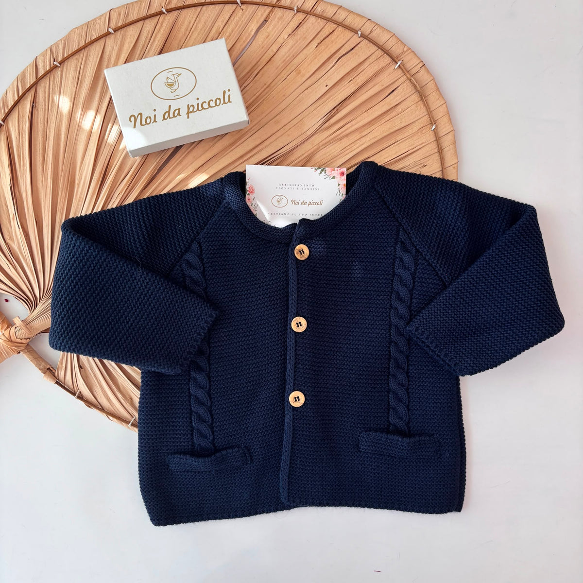 Golfino Filato Caldo Treccine Blu Sardon