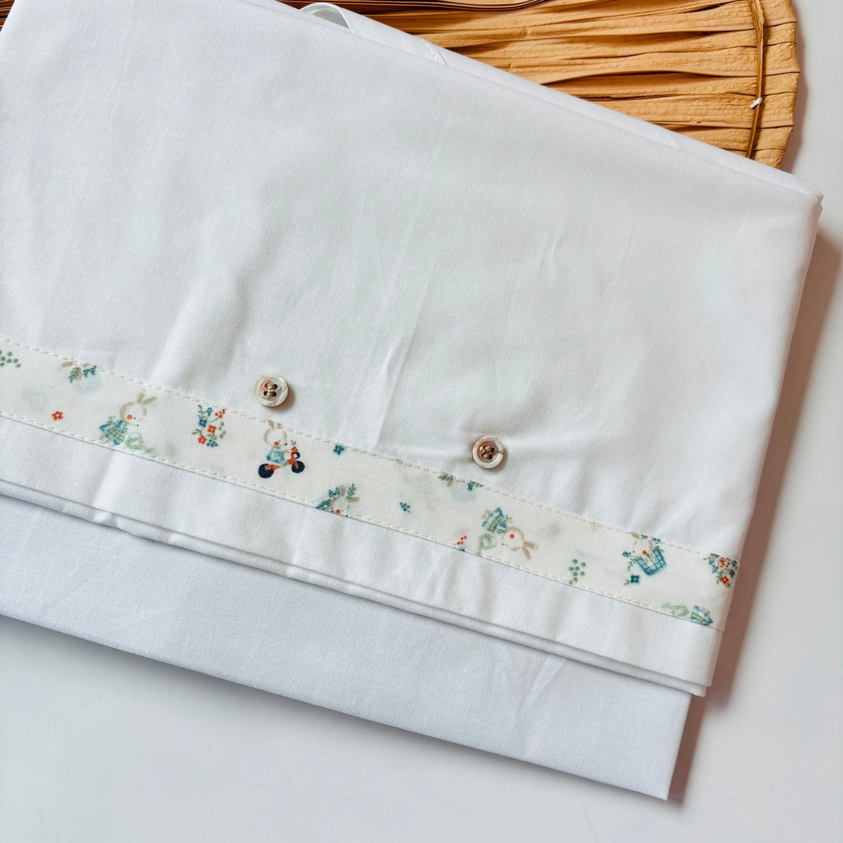 Set Lenzuola 100% Cotone Panna Bebe' Margo' - dettaglio 1