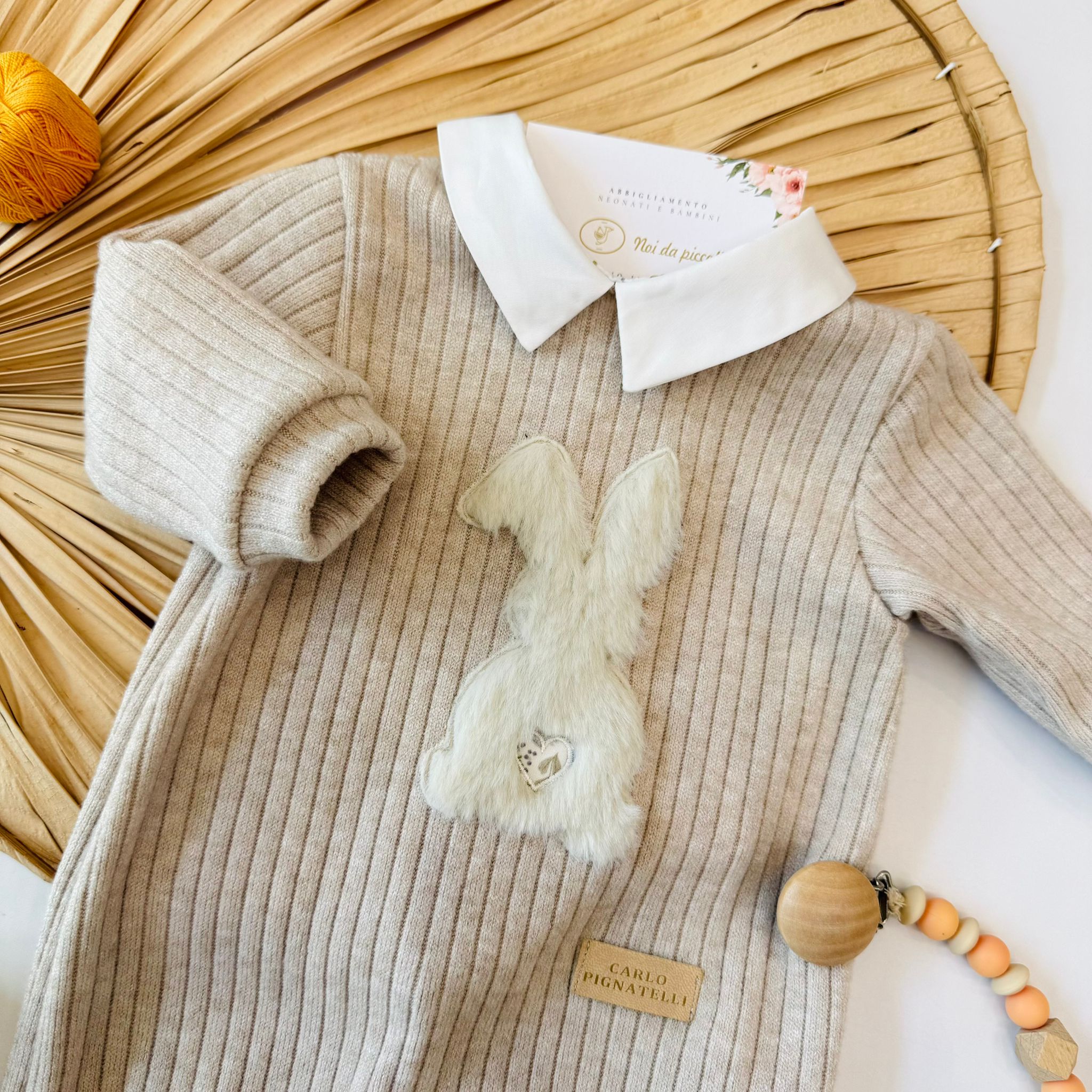 TUTINA IN MAGLINA CALDA A COSTE BEIGE BUNNY