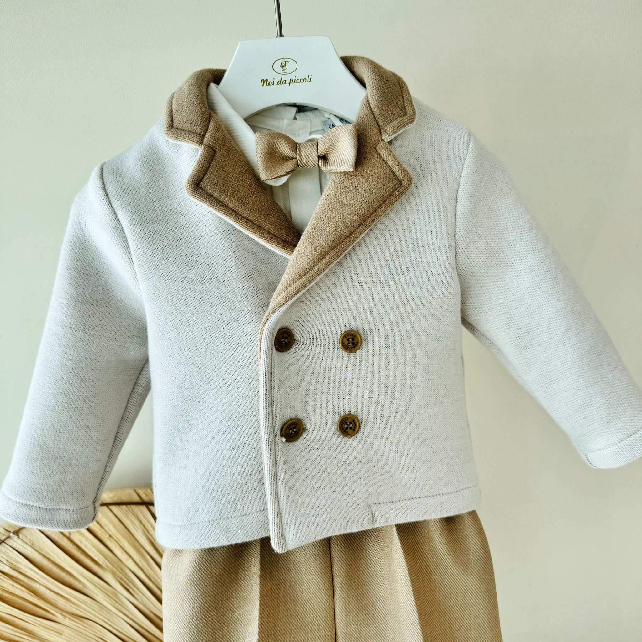 COMPLETO CERIMONIALE COTONE CALDO BEIGE