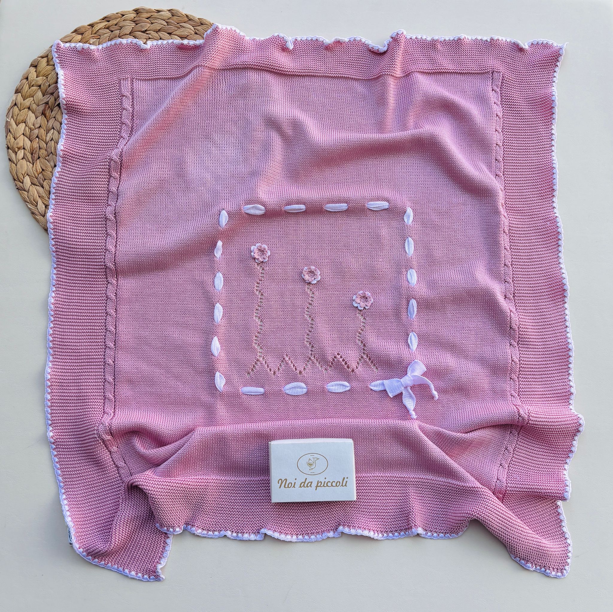 Coperta 100% FILO DI COTONE ROSA