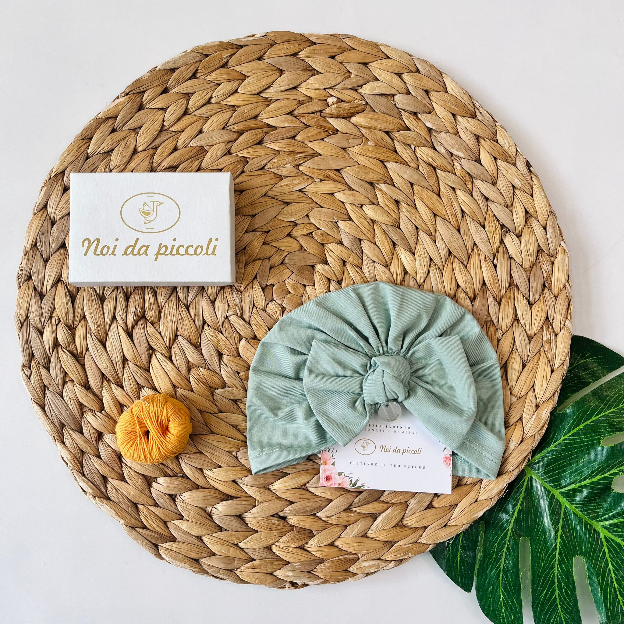 CAPPELLINO FIOCCHETTO 100 % COTONE VERDE