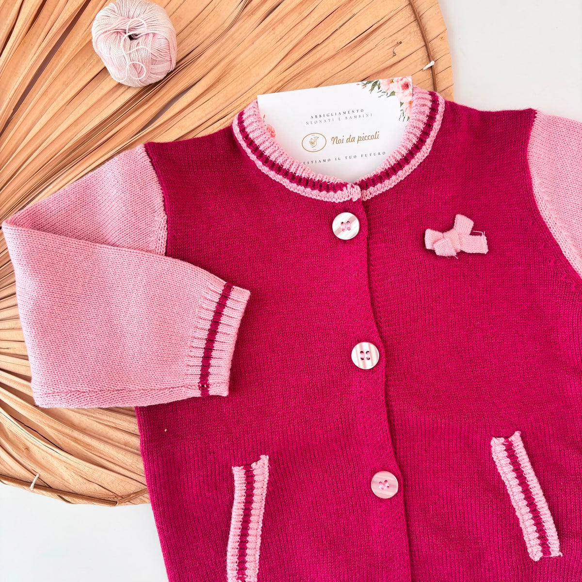 Cardigan IN COTONE CALDO FUCSIA