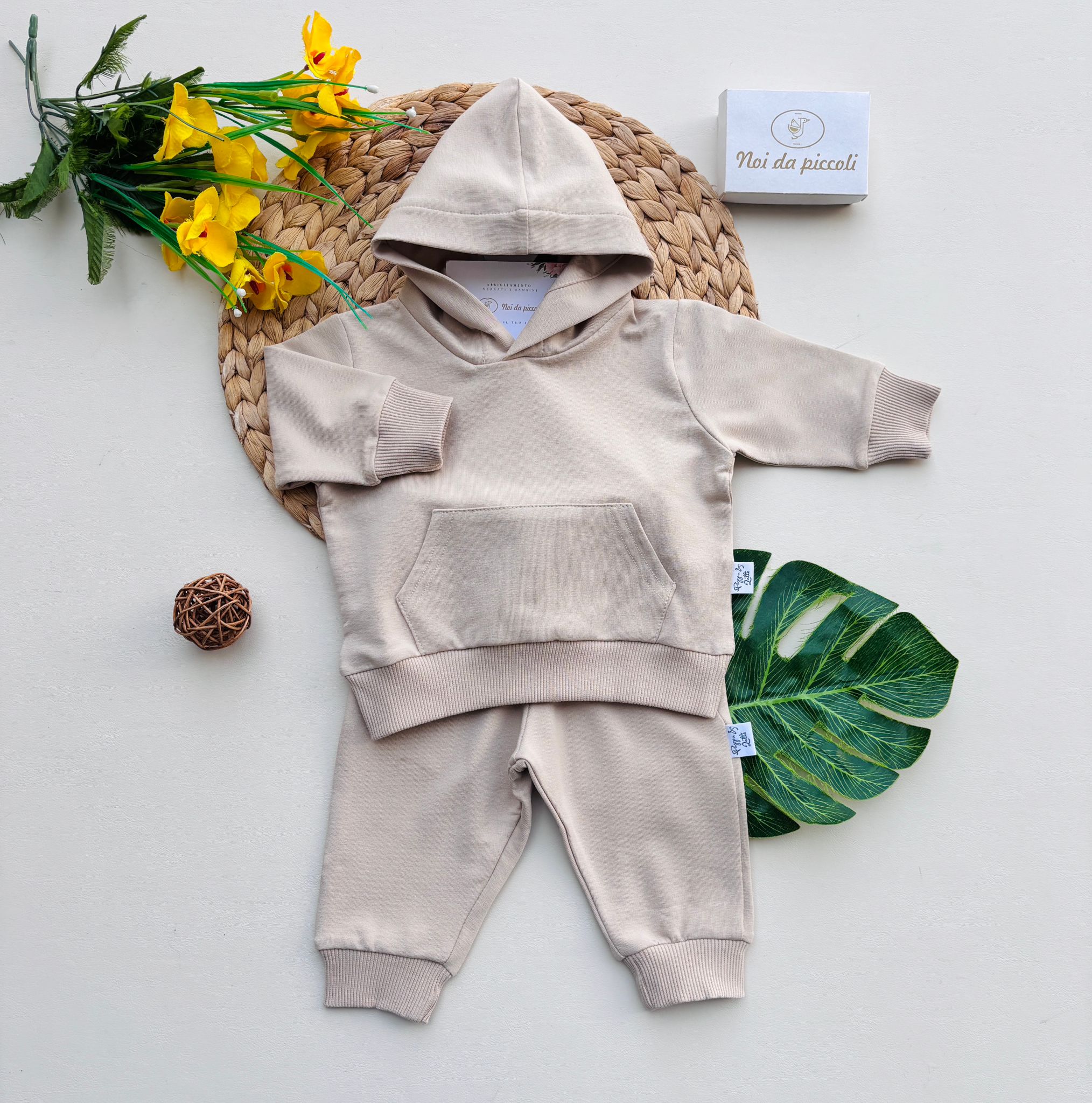 COMPLETO 2PZ 100 % COTONE BEIGE