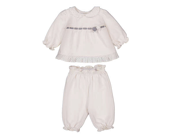 COMPLETO COTONE CALDO PANNA E GRIGIO