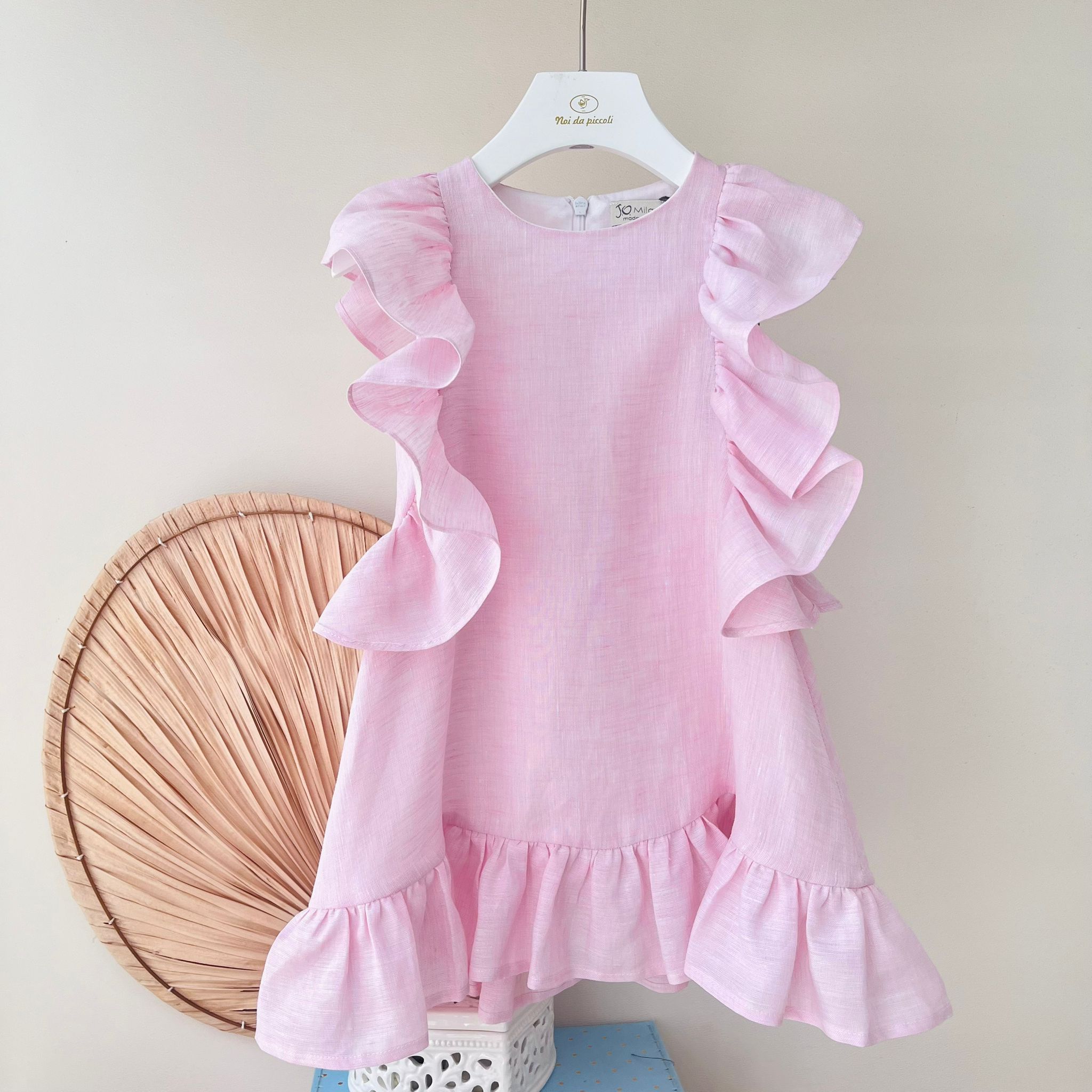 ABITINO 100% PURO LINO ROSA - Noi da piccoli