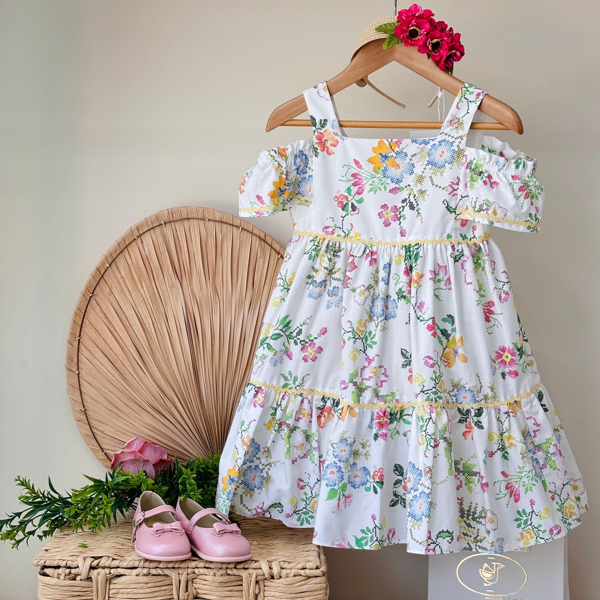 ABITINO BIANCO CON DISEGNI COLORATI - Noi da piccoli