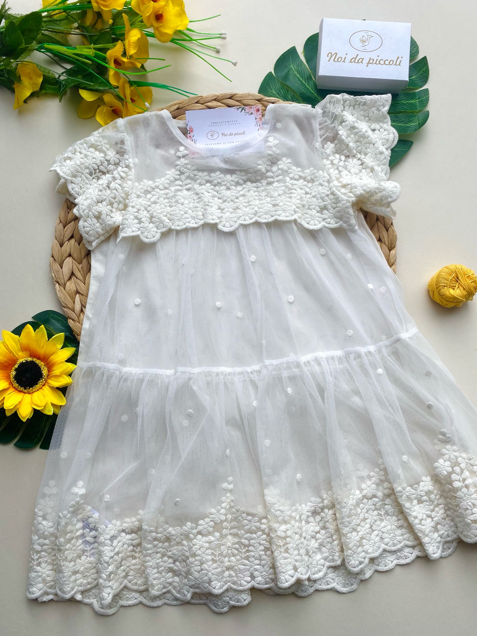 ABITINO BIANCO CON FIORELLINI - Noi da piccoli