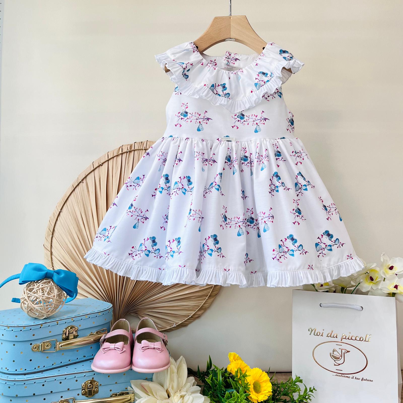 ABITINO BIANCO CON RAMOSCELLI E FARFALLINE - Noi da piccoli