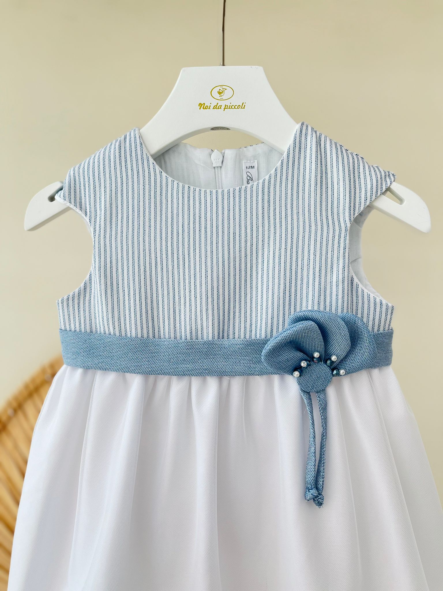 ABITINO BIANCO E RIGHE AZZURRE - Noi da piccoli