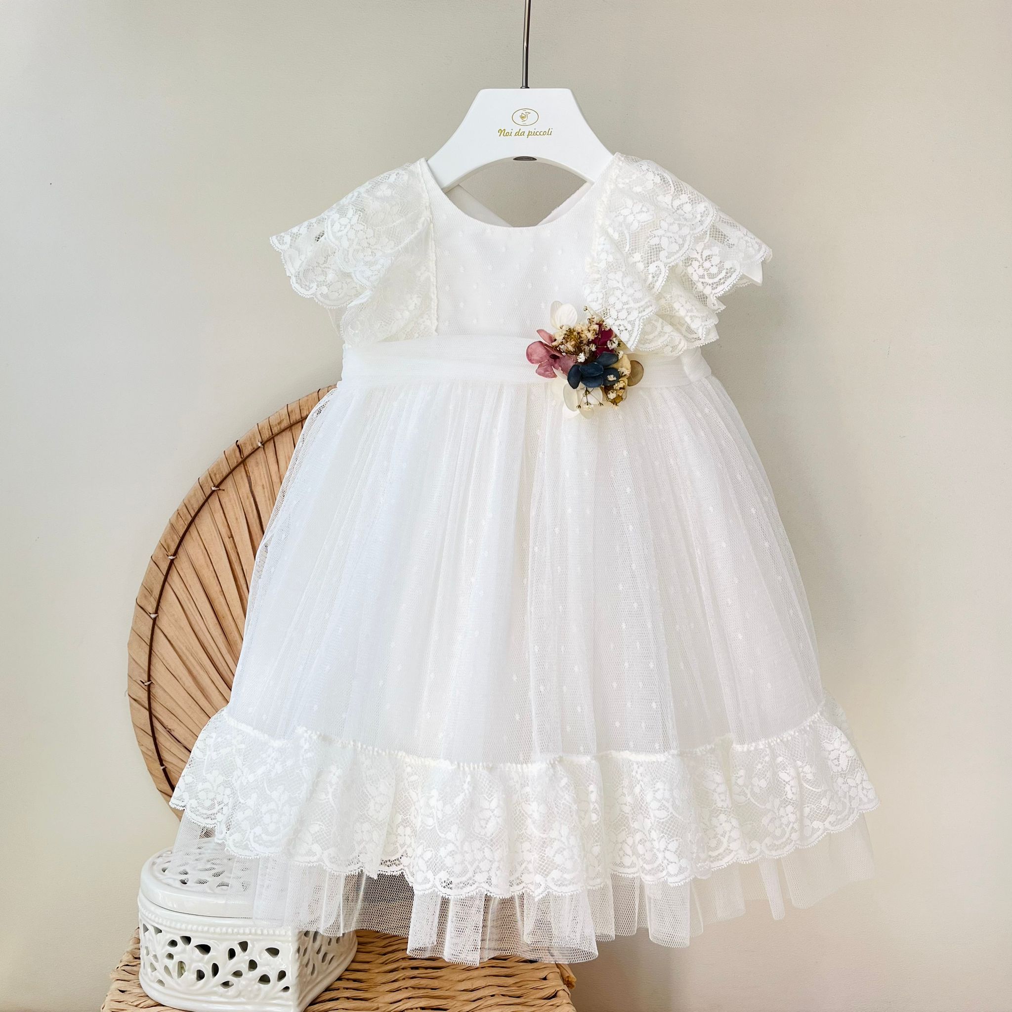 ABITINO CERIMONALE BIANCO CON FIORELLINO - Noi da piccoli