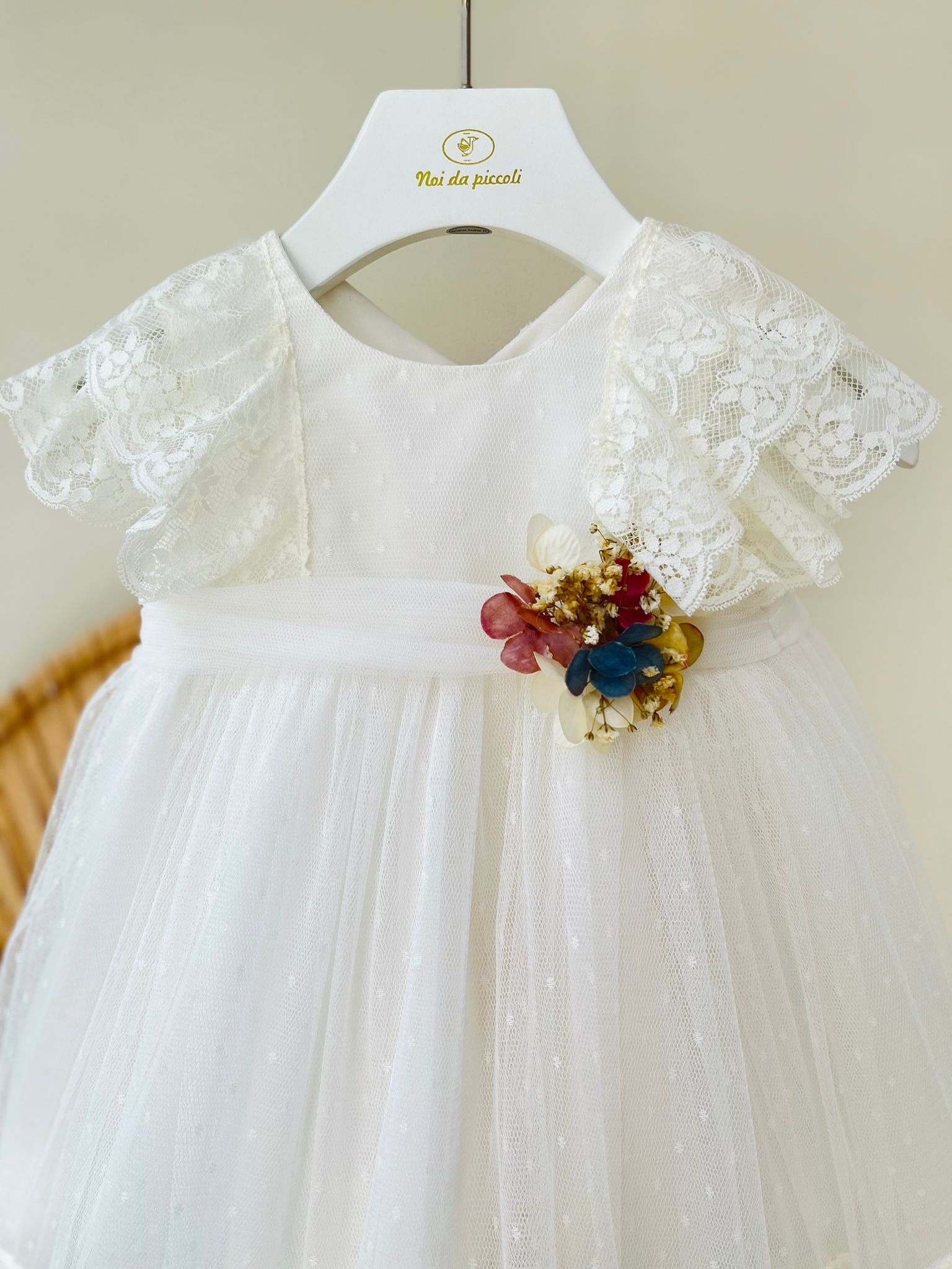 ABITINO CERIMONALE BIANCO CON FIORELLINO - Noi da piccoli