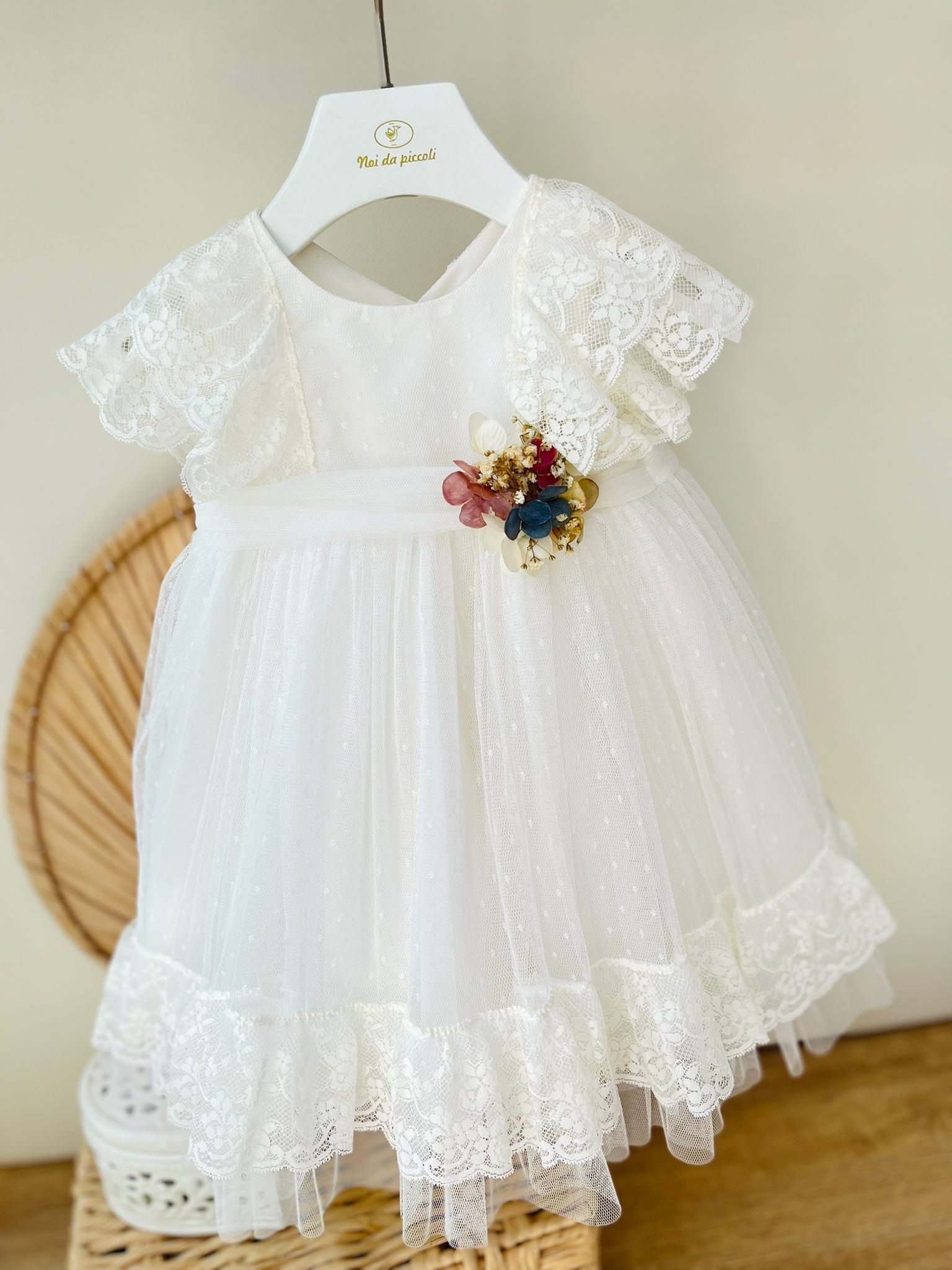 ABITINO CERIMONALE BIANCO CON FIORELLINO - Noi da piccoli