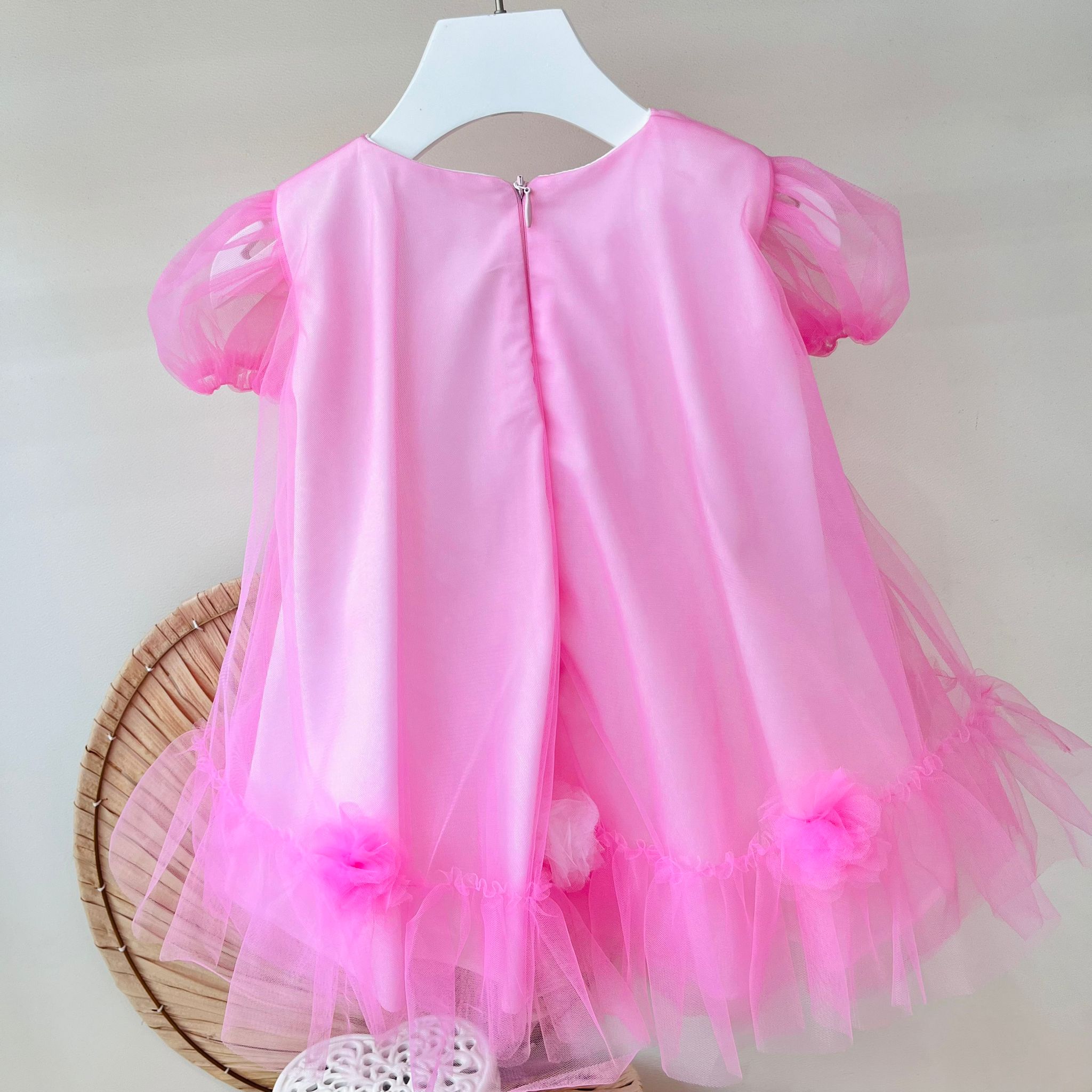 ABITINO CERIMONALE IN TULLE ROSA - Noi da piccoli