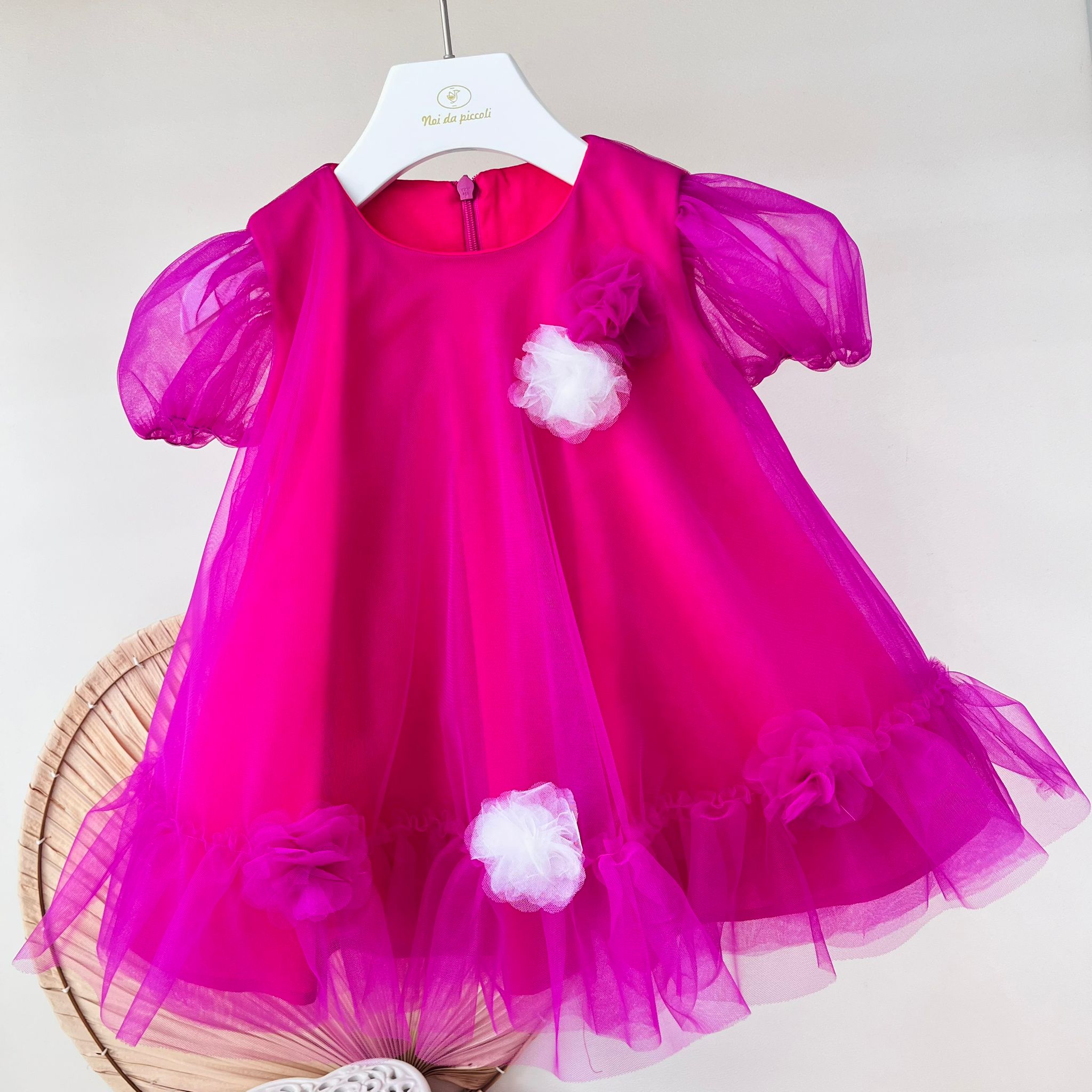 ABITINO CERIMONALE IN TULLE VIOLA - Noi da piccoli