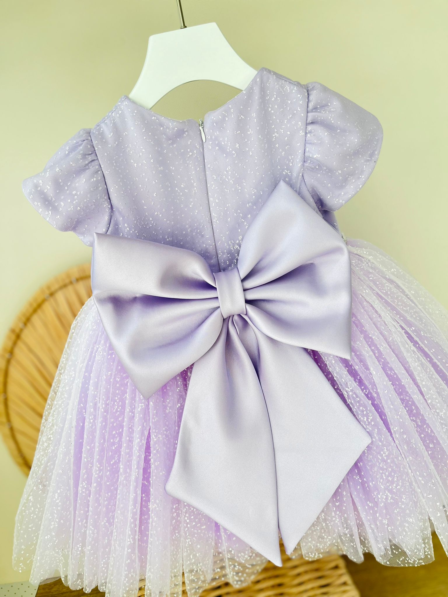 ABITINO CERIMONALE TULLE GLITTER LILLA - Noi da piccoli