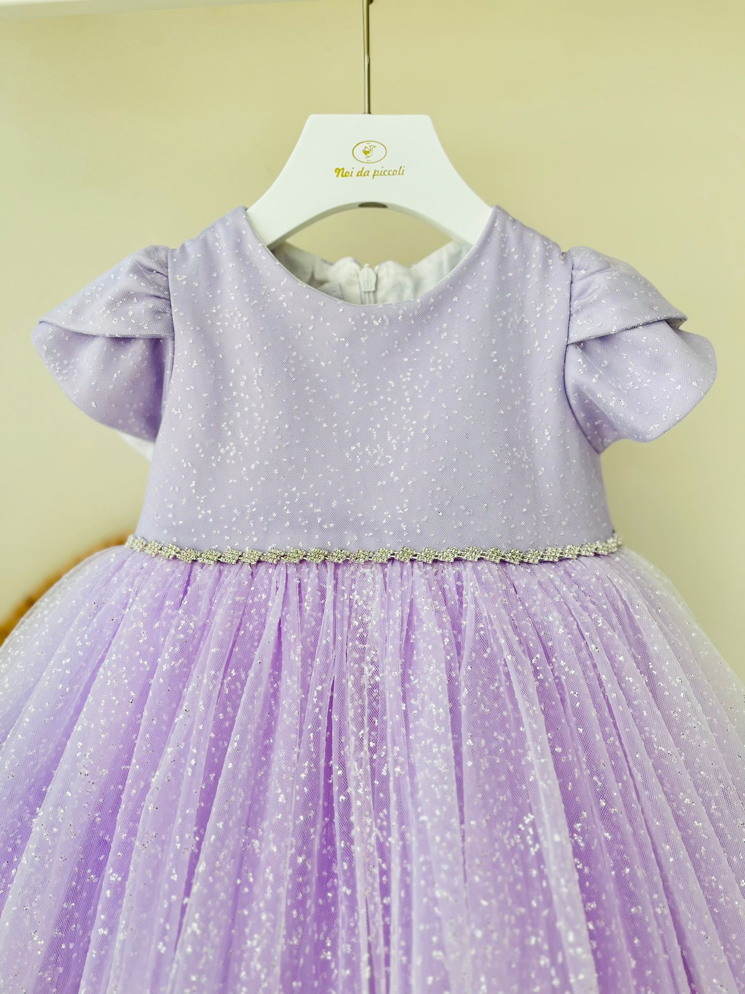 ABITINO CERIMONALE TULLE GLITTER LILLA - Noi da piccoli
