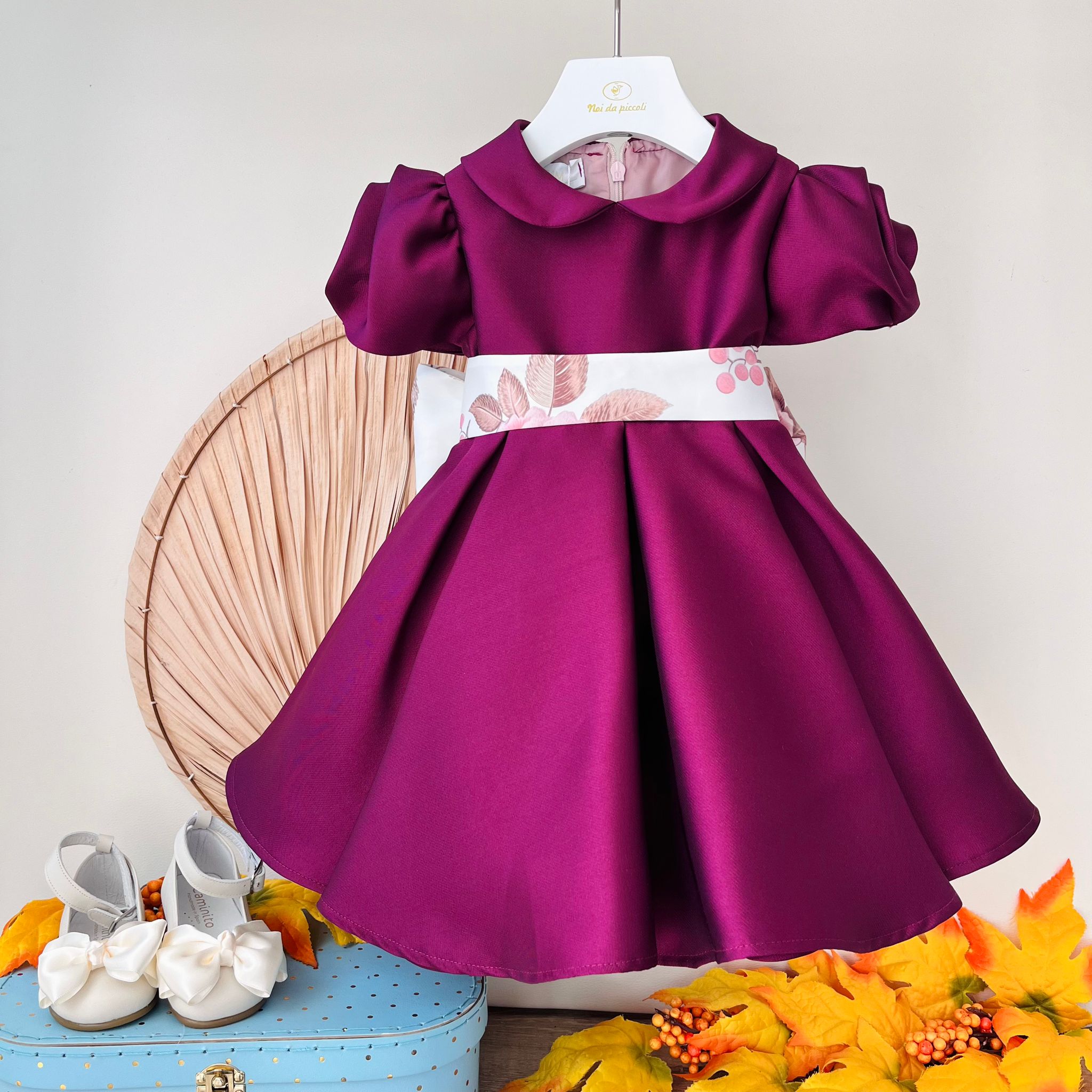 ABITINO CERIMONIALE A MANICA CORTA PRUGNA - Noi da piccoli