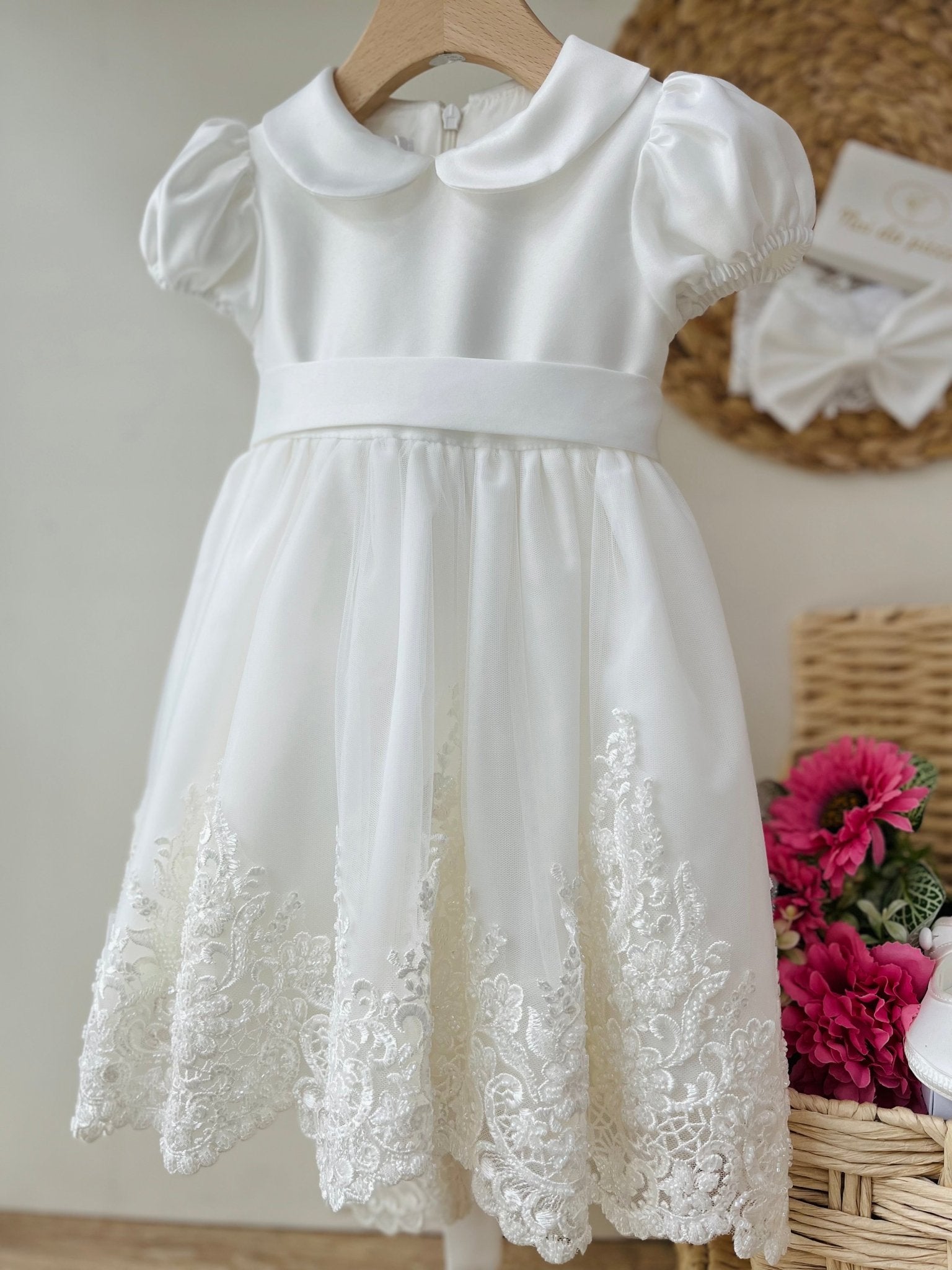 ABITINO CERIMONIALE BIANCO CON CODA GINEVRA - Noi da piccoli