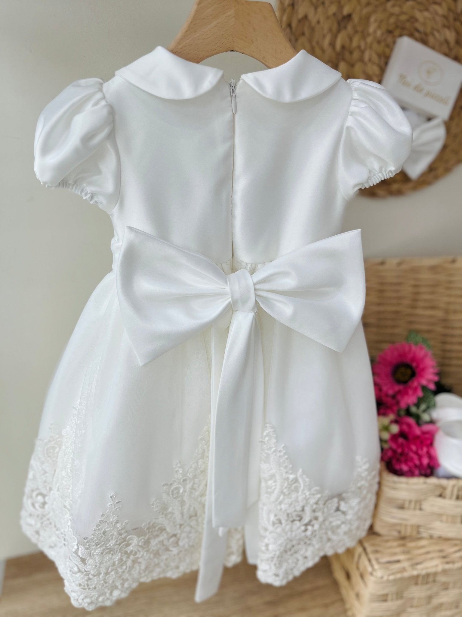 ABITINO CERIMONIALE BIANCO CON CODA GINEVRA - Noi da piccoli