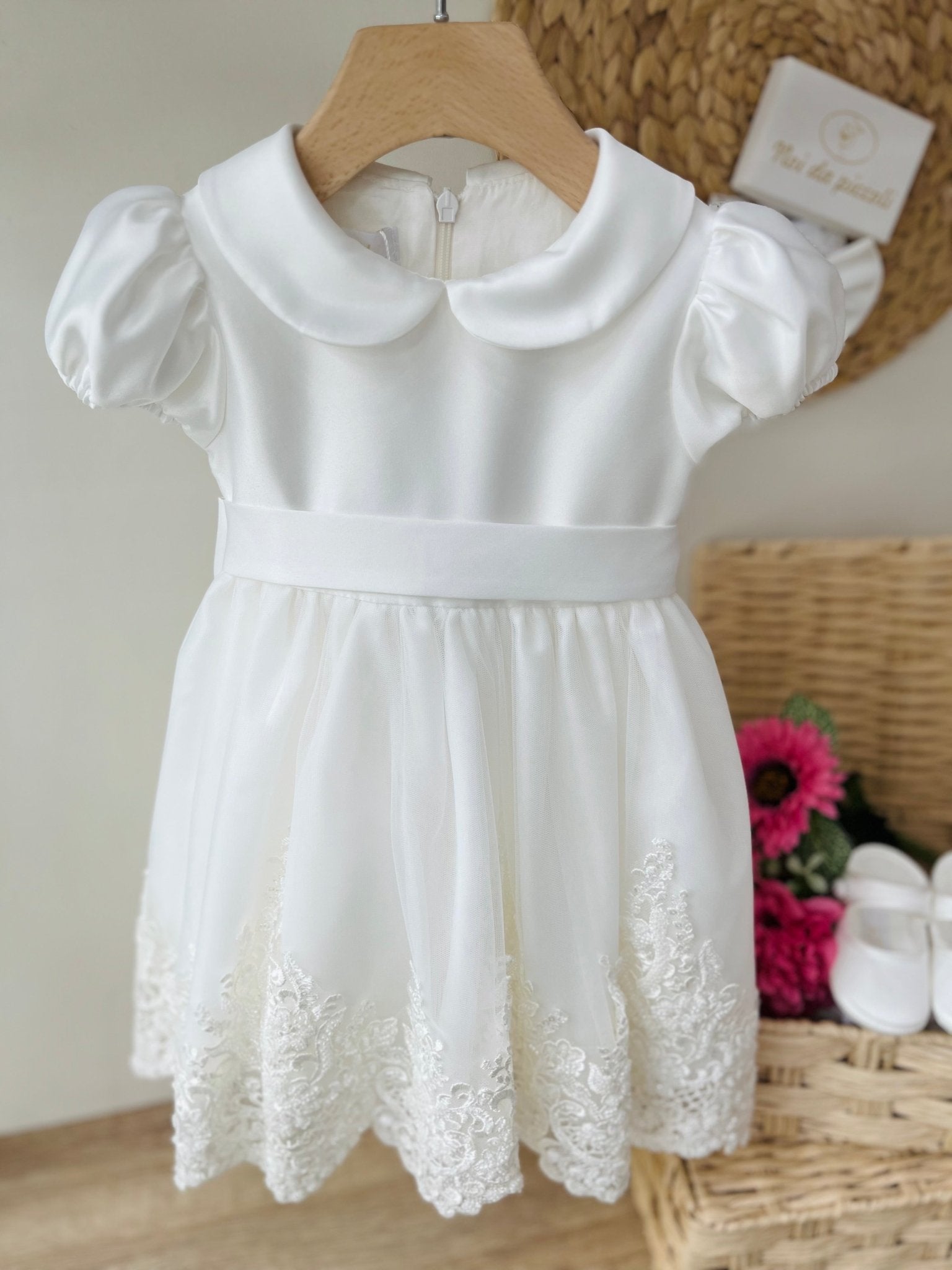 ABITINO CERIMONIALE BIANCO CON CODA GINEVRA - Noi da piccoli