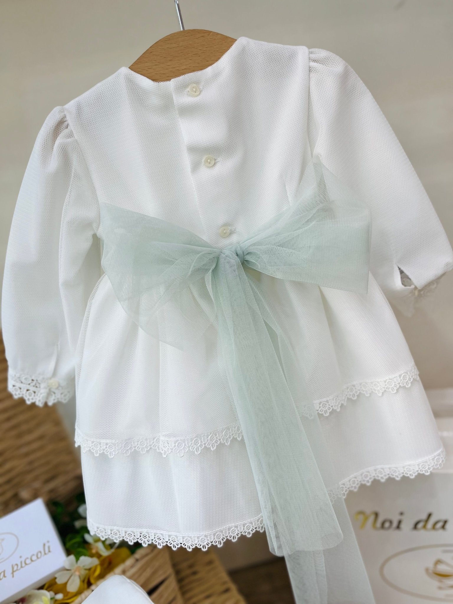 ABITINO CERIMONIALE BIANCO E SALVIA RACHEL - Noi da piccoli