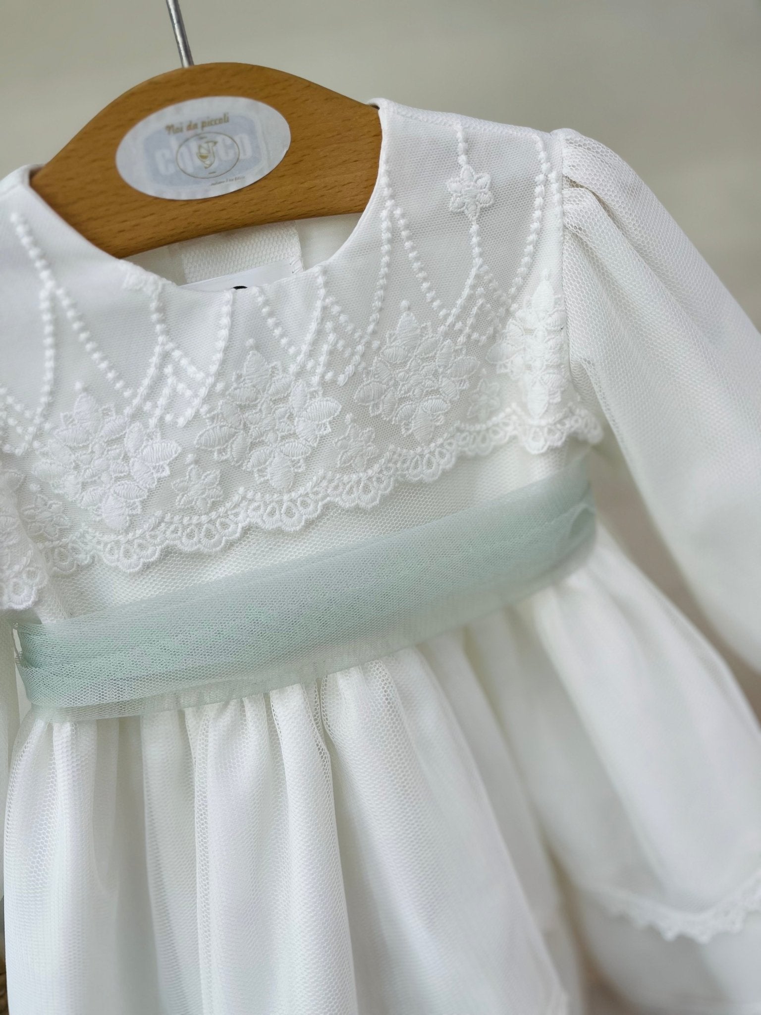 ABITINO CERIMONIALE BIANCO E SALVIA RACHEL - Noi da piccoli