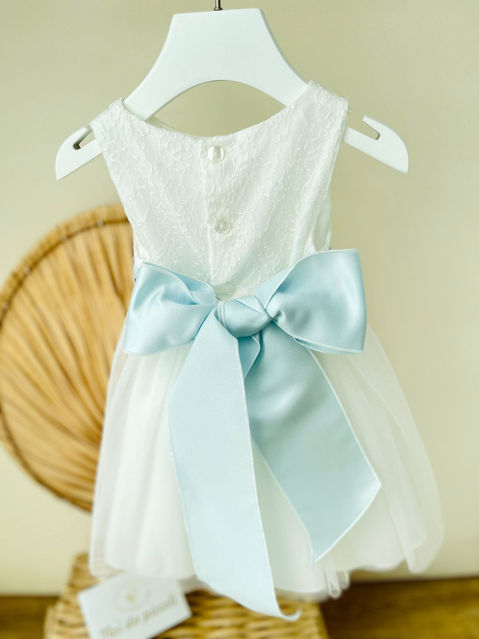 ABITINO CERIMONIALE BIANCO FASCIA CIELO - Noi da piccoli