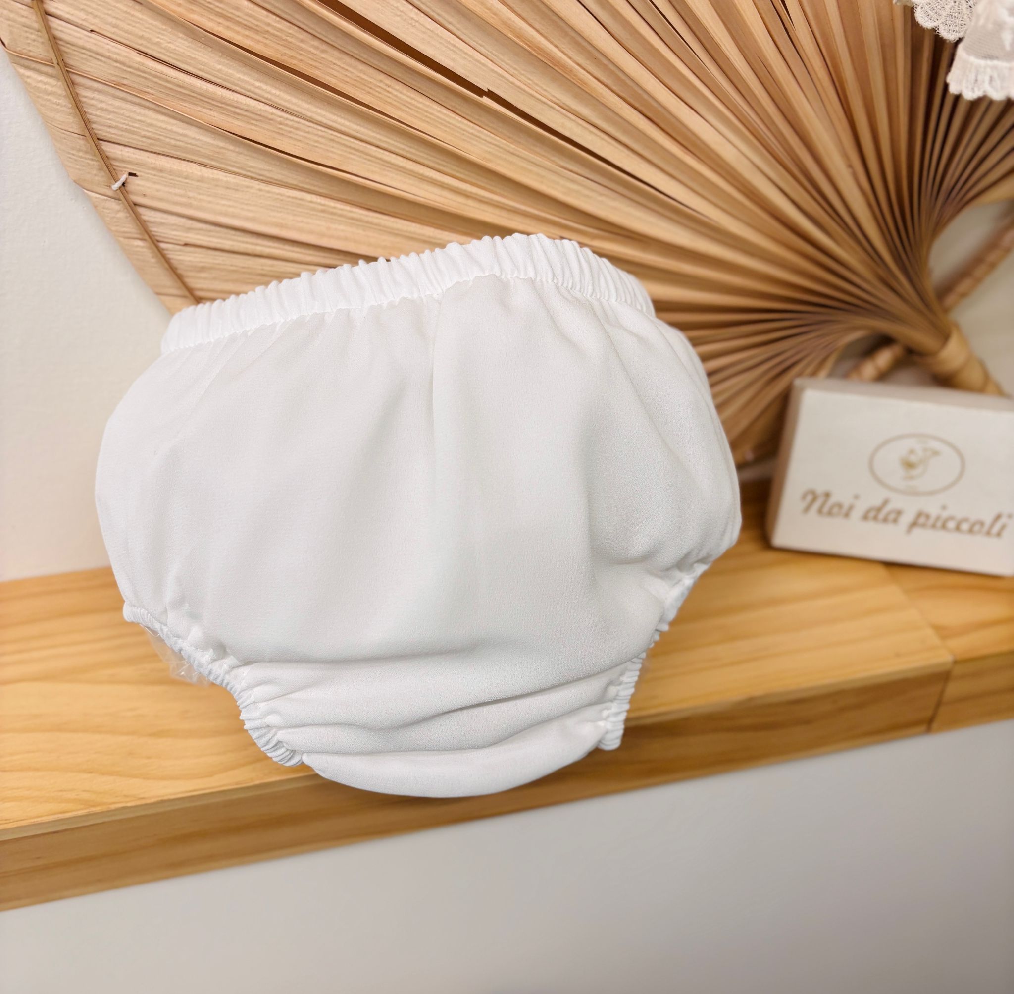 ABITINO CERIMONIALE CON CULOTTE E PUNTO SMOCK Avorio - Noi da piccoli