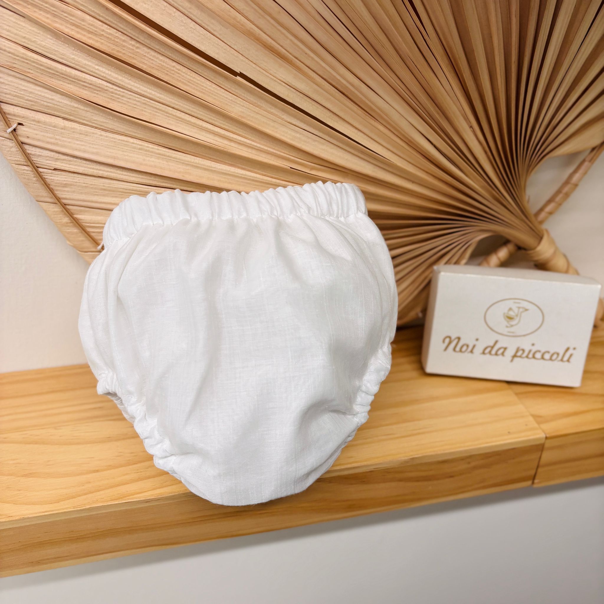 ABITINO CERIMONIALE CON CULOTTE E PUNTO SMOCK BIANCO - Noi da piccoli