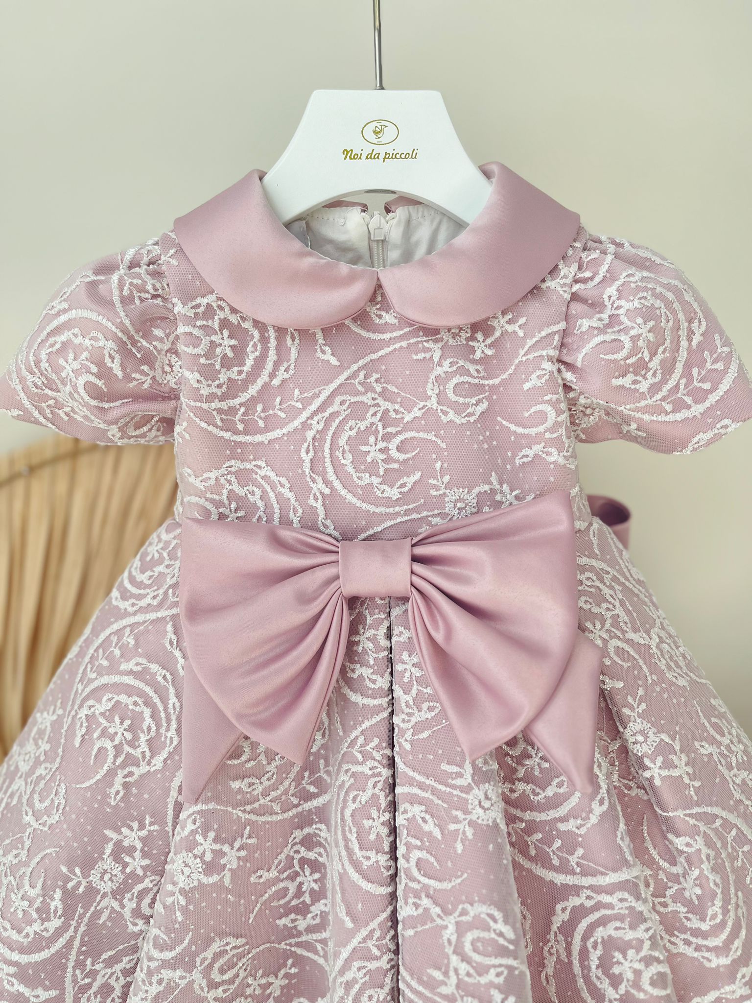 ABITINO CERIMONIALE CON FIOCCO ROSA - Noi da piccoli