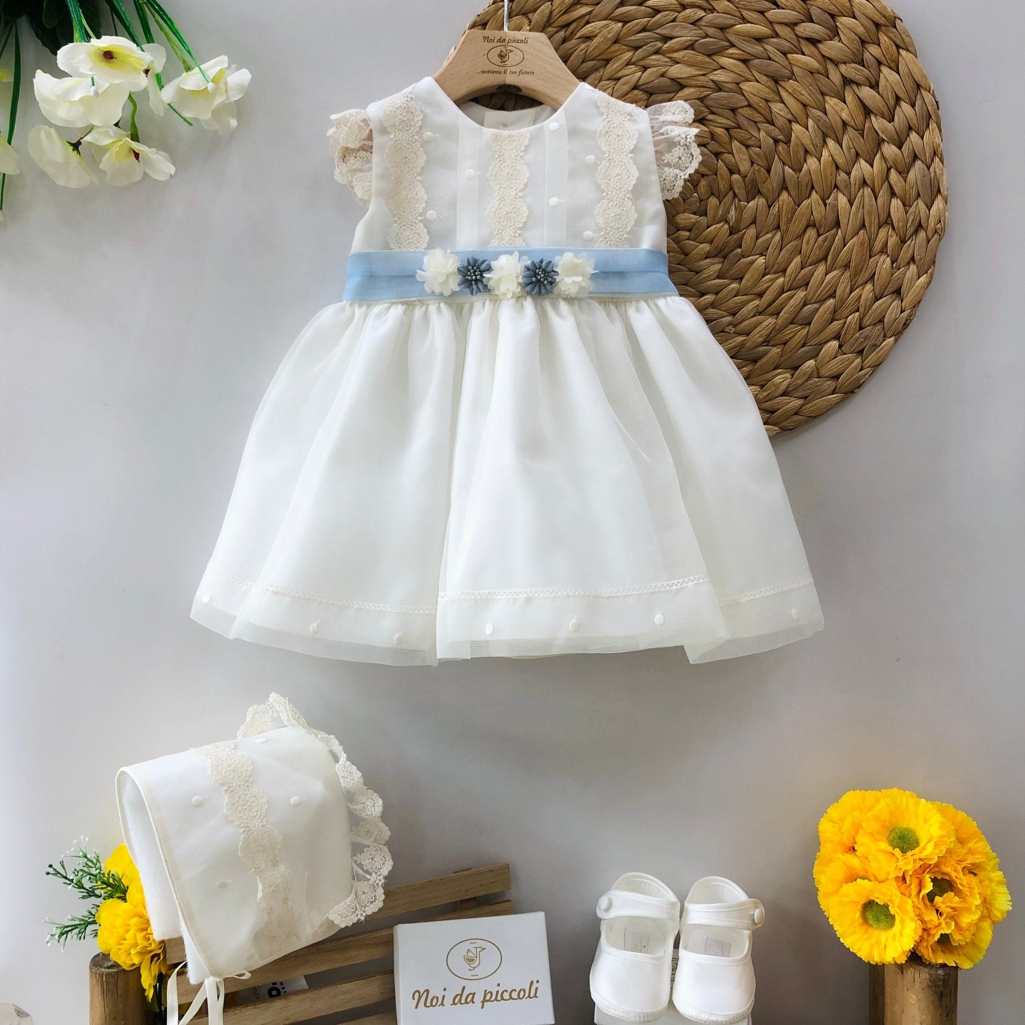 ABITINO CERIMONIALE CRISTAL CON FASCIA POLVERE - Noi da piccoli