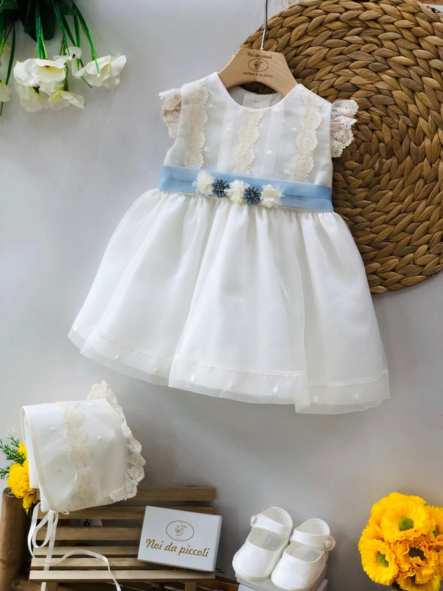 ABITINO CERIMONIALE CRISTAL CON FASCIA POLVERE - Noi da piccoli