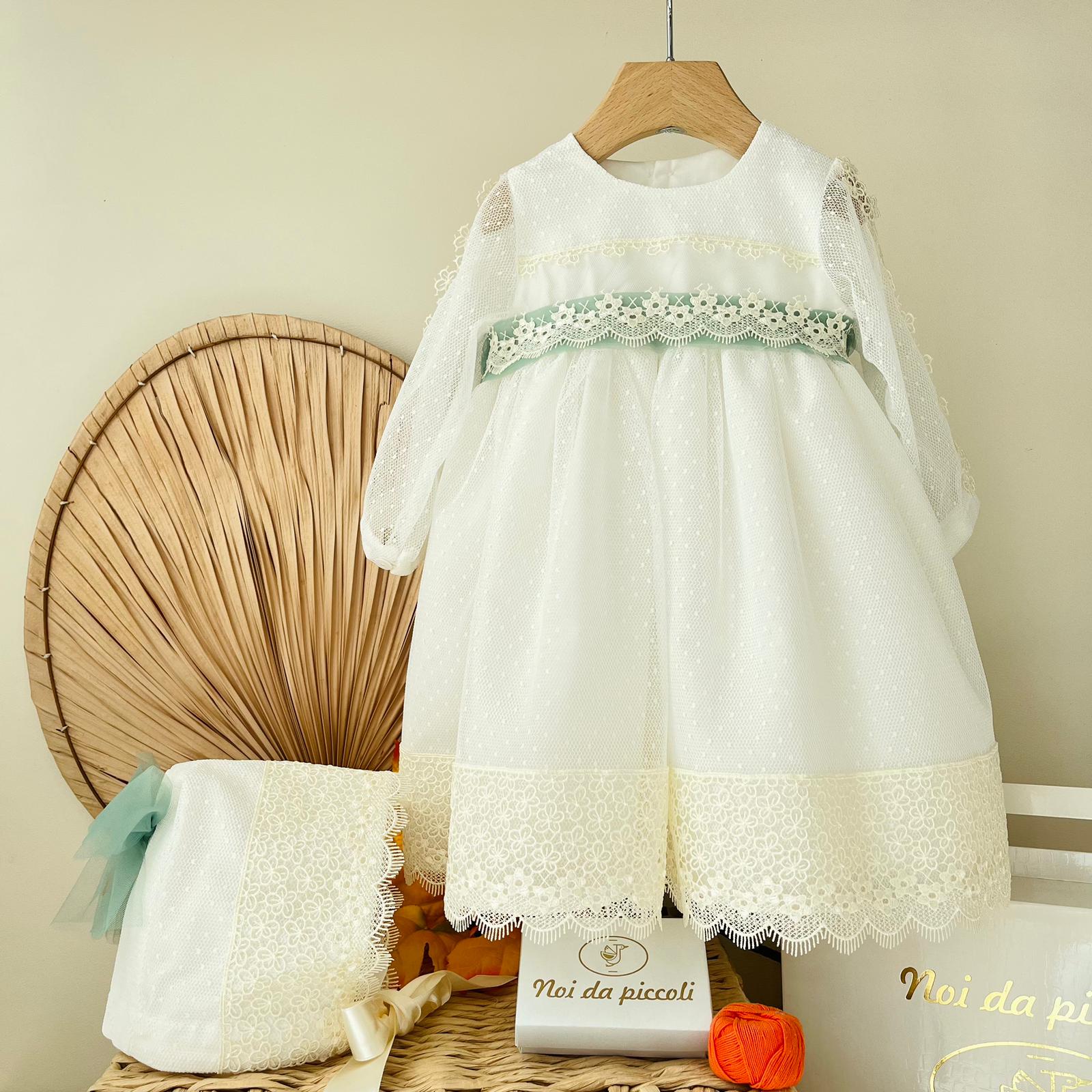 ABITINO CERIMONIALE EDA AVORIO VERDE - Noi da piccoli