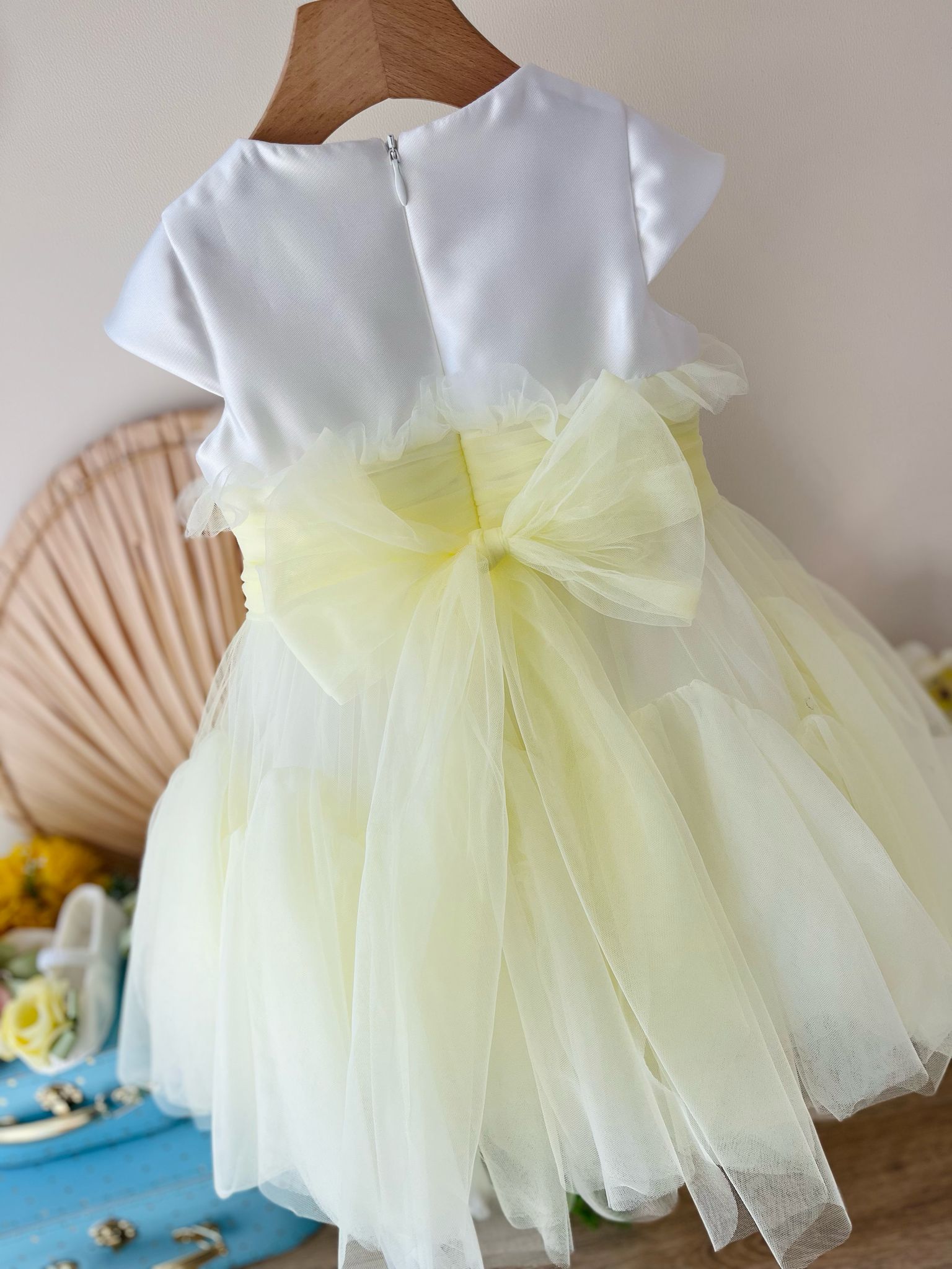 ABITINO CERIMONIALE GIALLO DELICATO E FIORI - Noi da piccoli