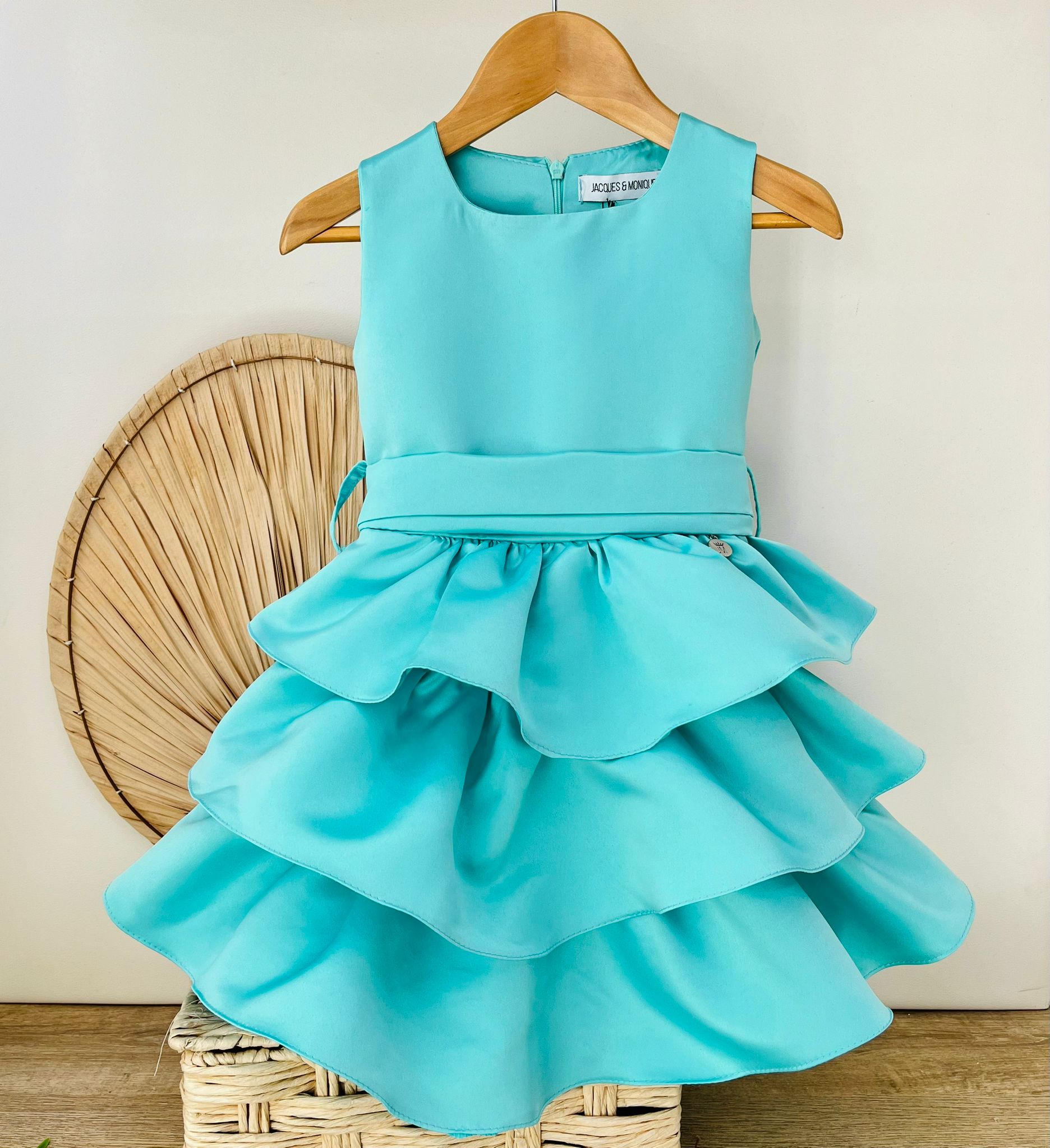 ABITINO CERIMONIALE IN MICADO A SBUFFO VERDE ACQUA - Noi da piccoli