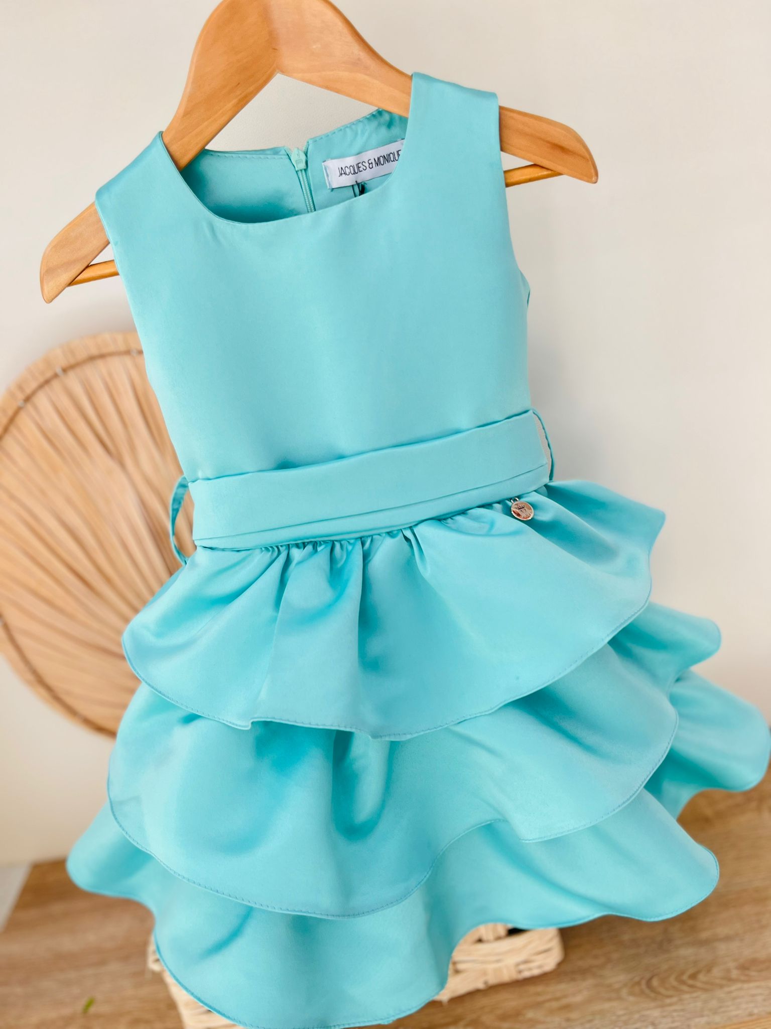 ABITINO CERIMONIALE IN MICADO A SBUFFO VERDE ACQUA - Noi da piccoli