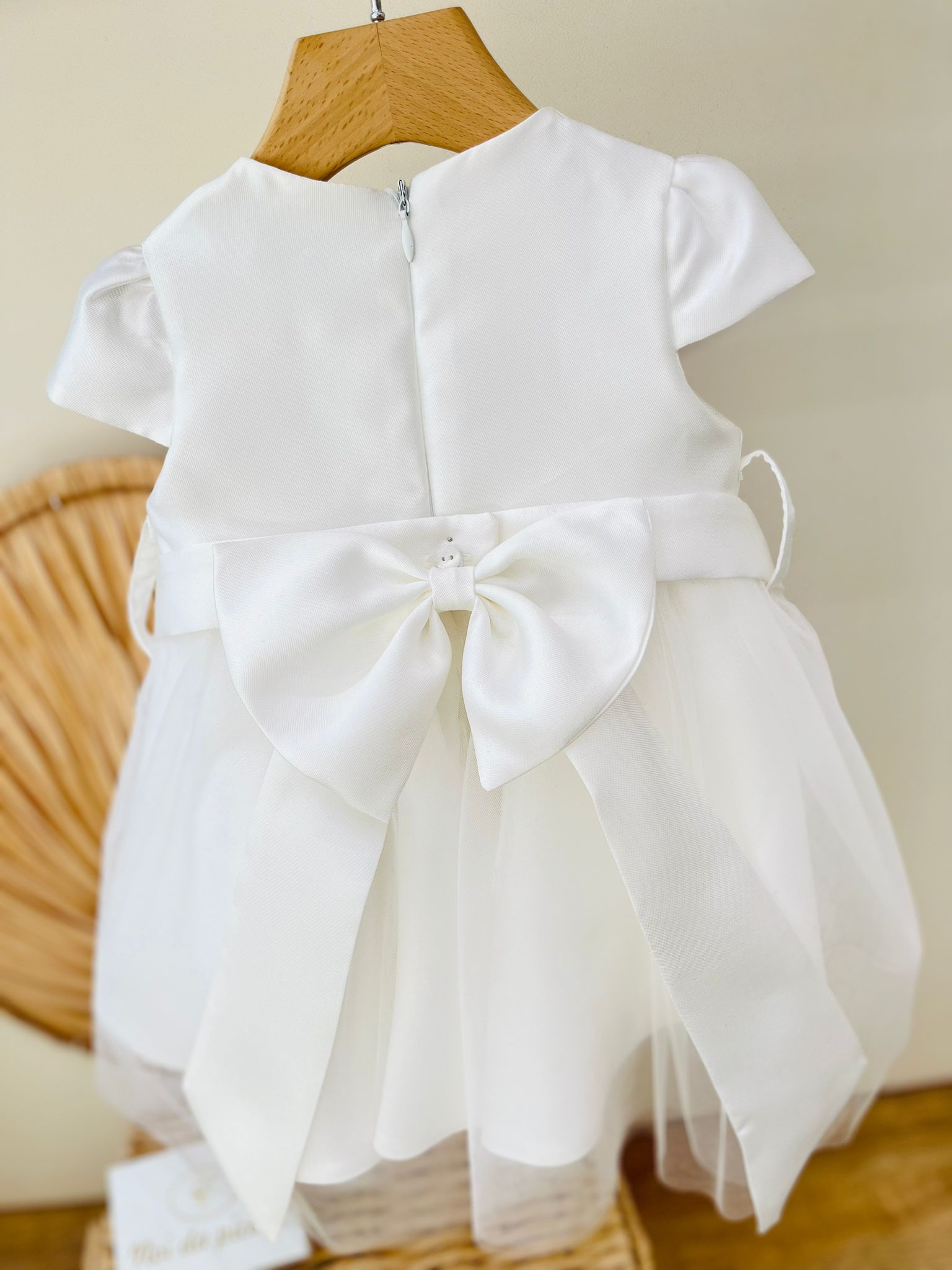 ABITINO CERIMONIALE IN MICADO CON TULLE BIANCO - Noi da piccoli