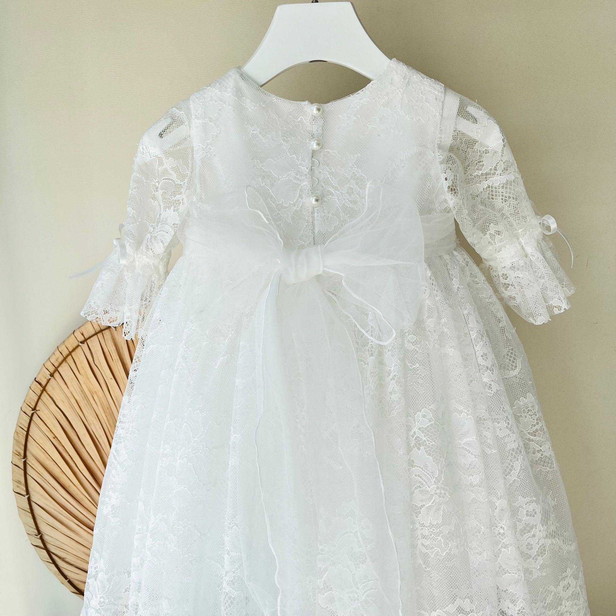 ABITINO CERIMONIALE IN PIZZO BIANCO BOHO - CHIC - Noi da piccoli