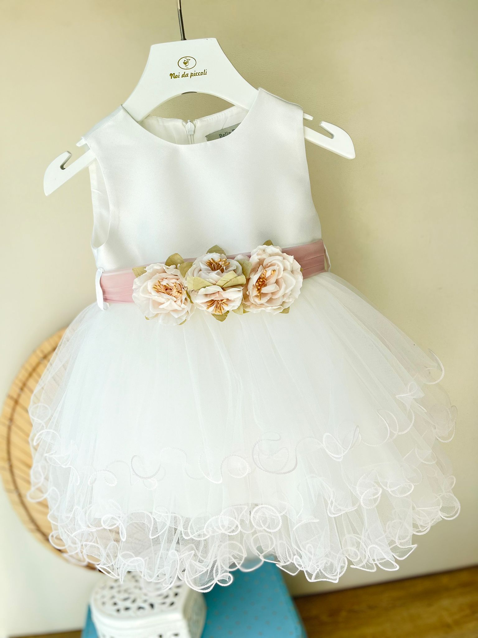 ABITINO CERIMONIALE IN TULLE BIANCO ELISA - Noi da piccoli