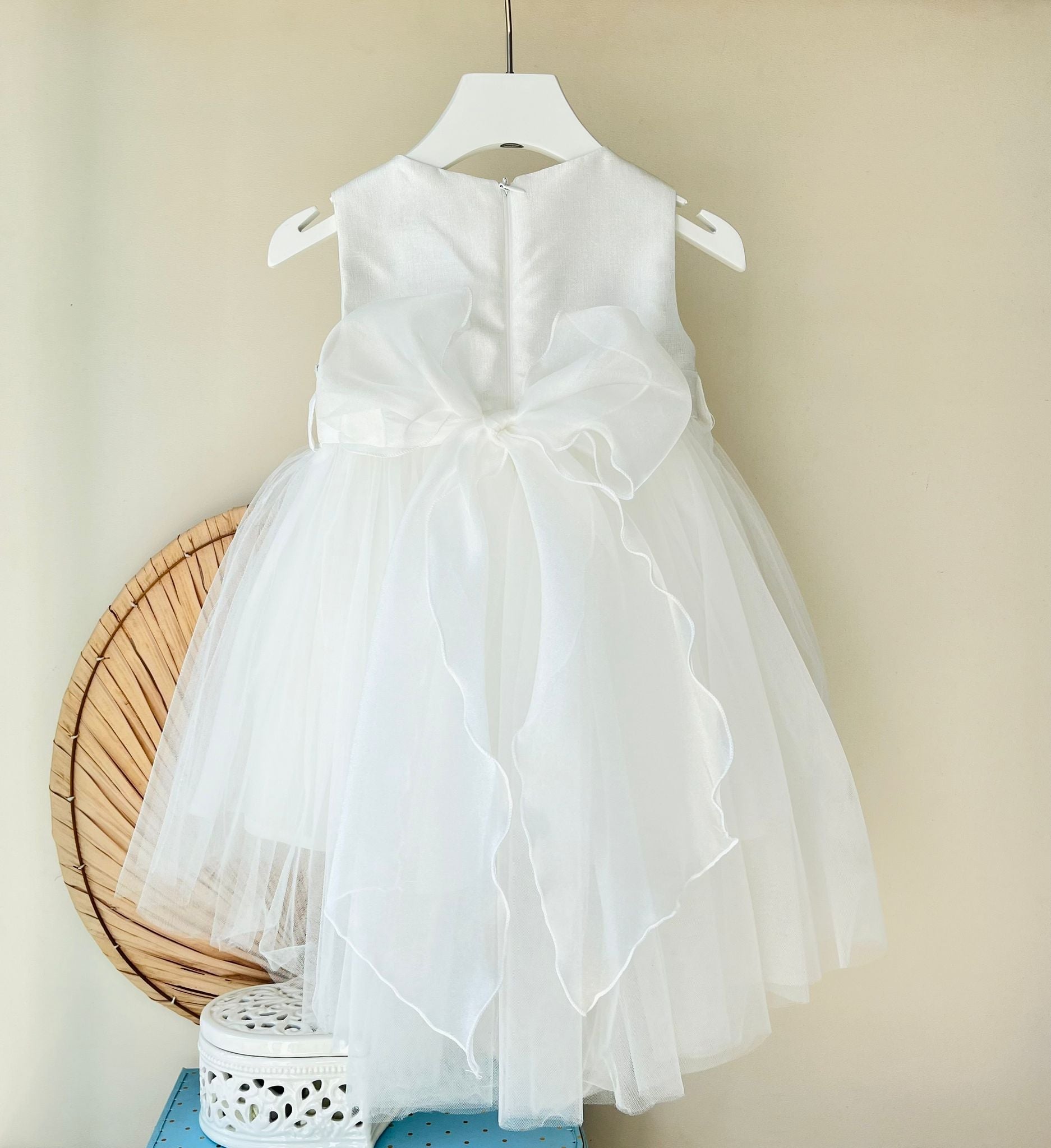 ABITINO CERIMONIALE IN TULLE BIANCO STUPENDA - Noi da piccoli