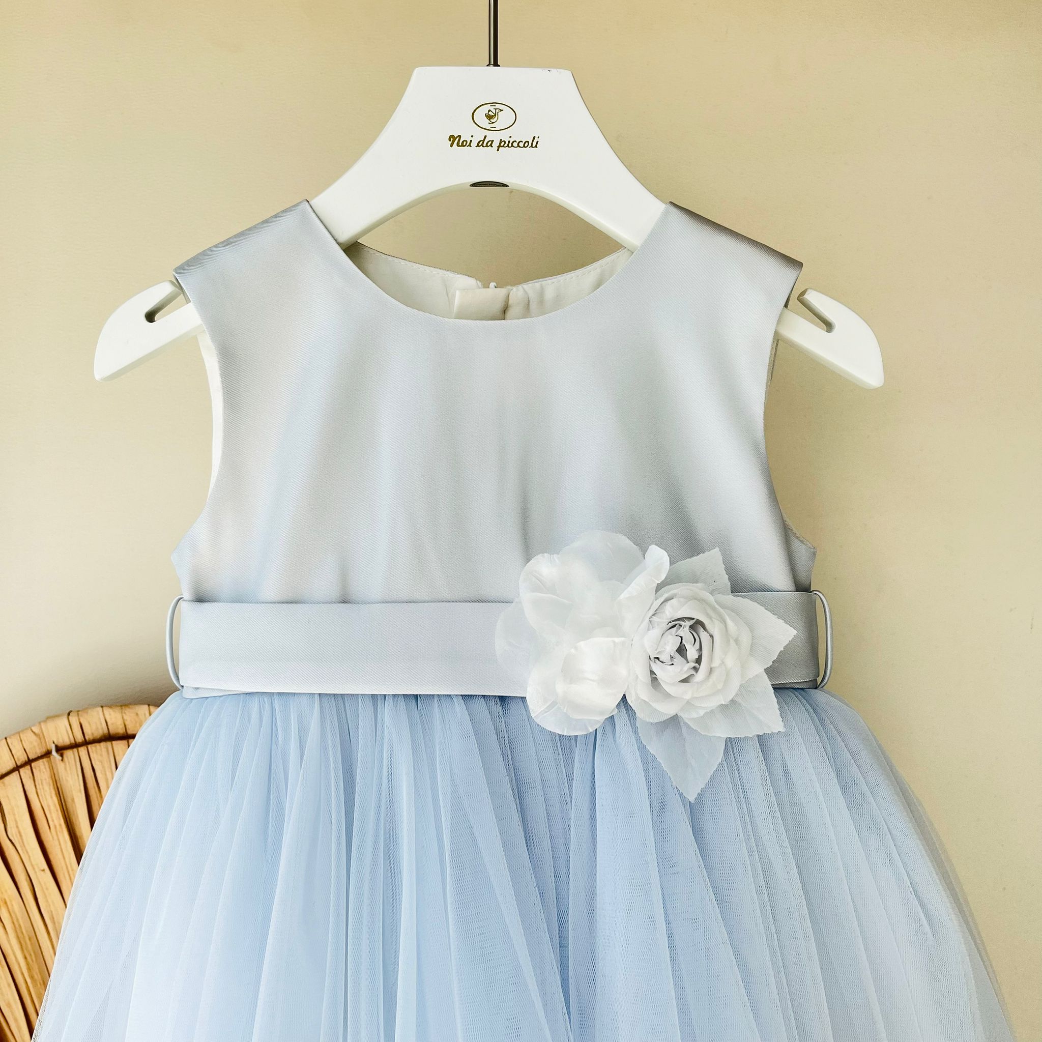 ABITINO CERIMONIALE IN TULLE CIELO ODETTE - Noi da piccoli