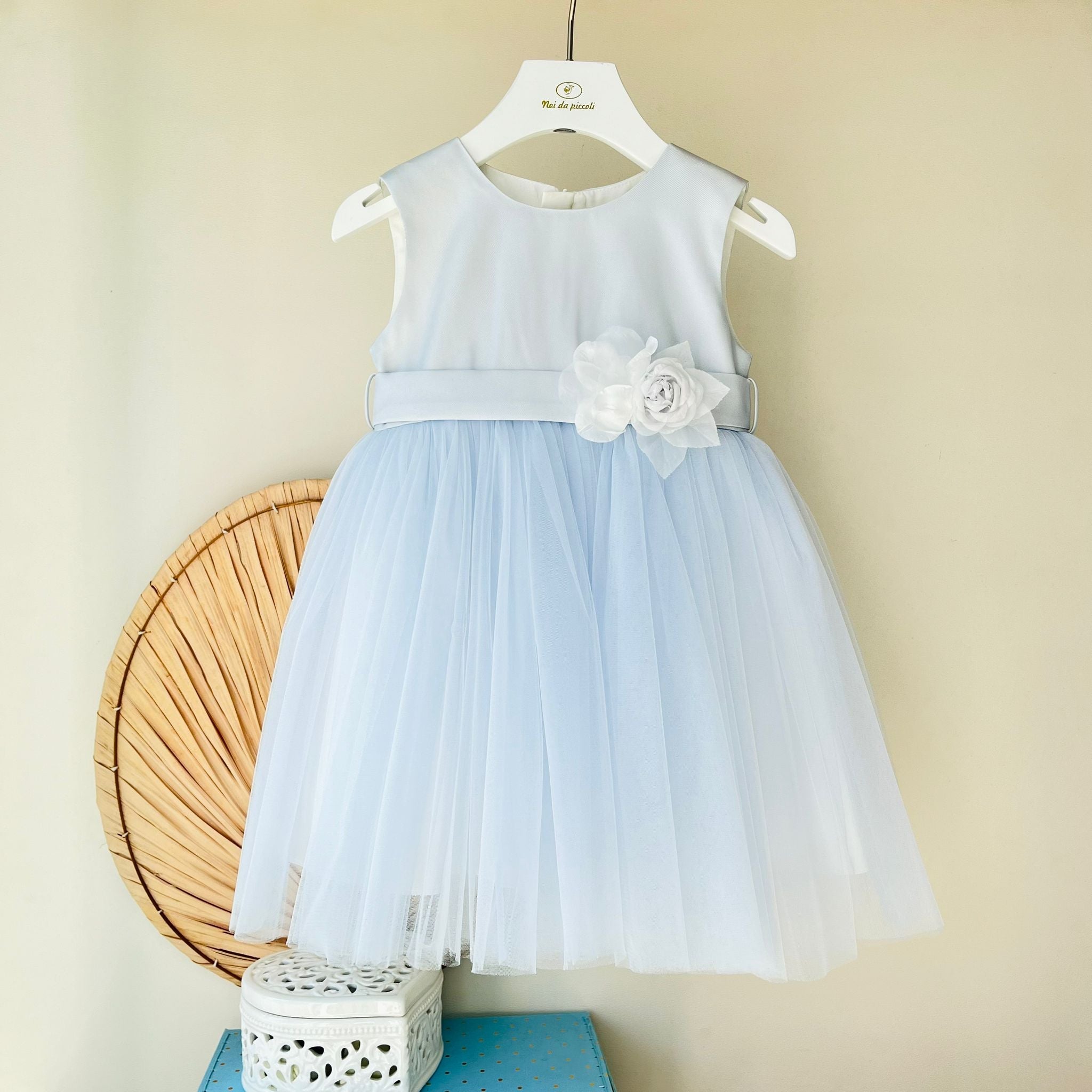 ABITINO CERIMONIALE IN TULLE CIELO ODETTE - Noi da piccoli