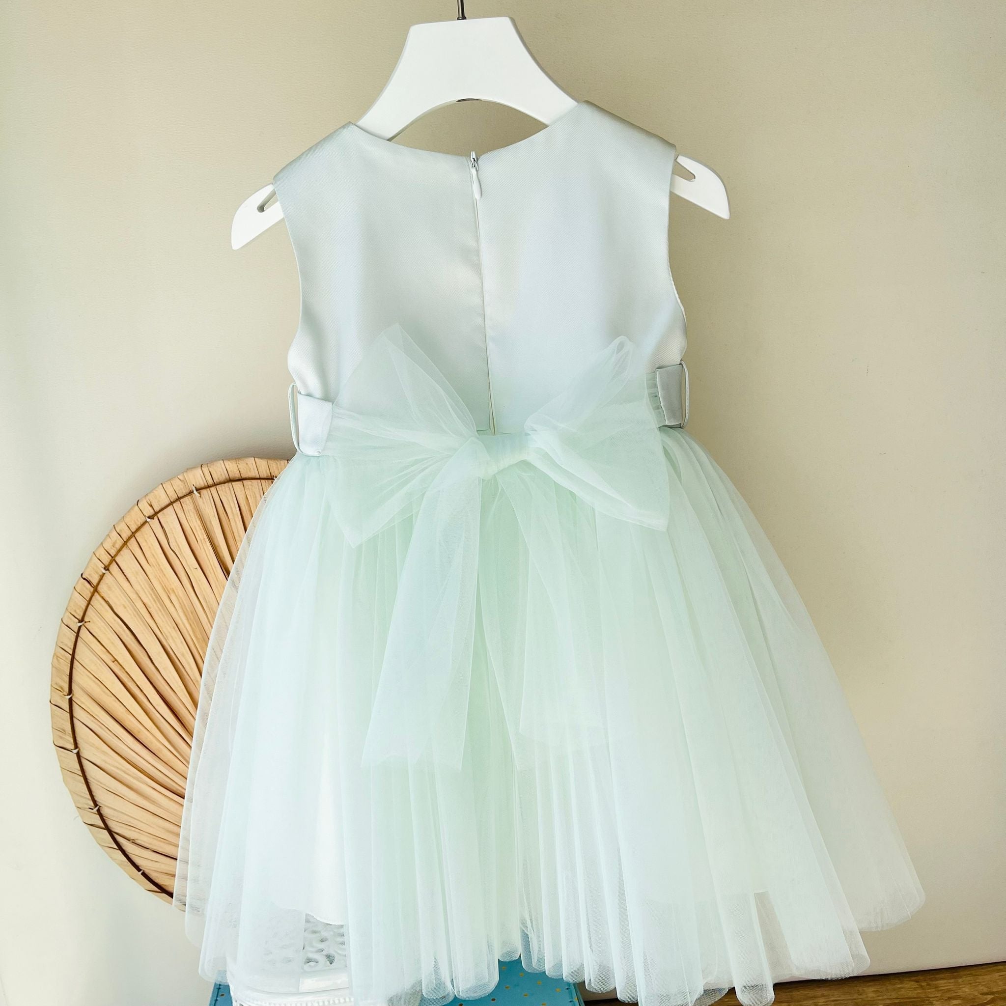 ABITINO CERIMONIALE IN TULLE VERDE ODETTE - Noi da piccoli