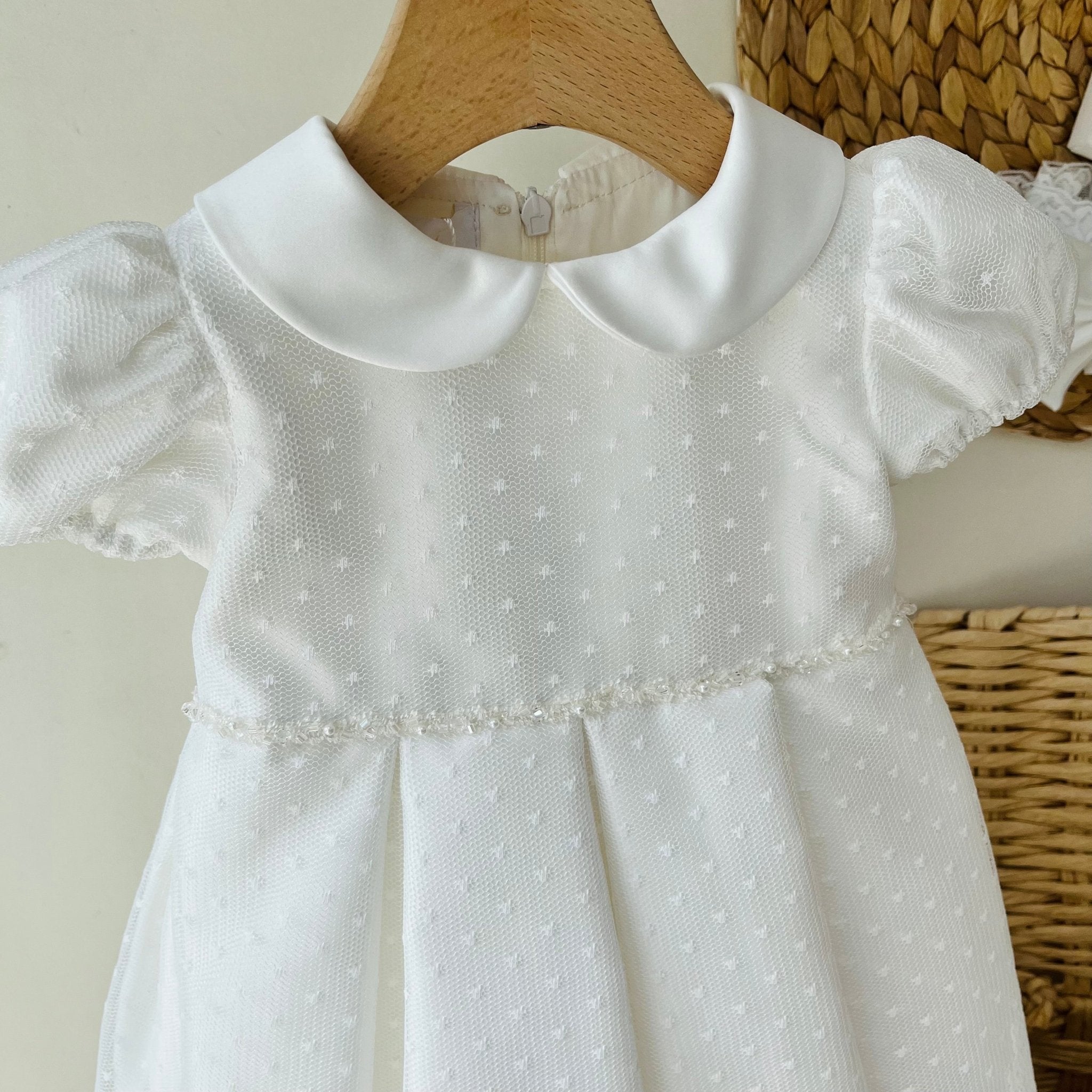 ABITINO CERIMONIALE MACRAME PANNA CON PICCOLI STRASS - Noi da piccoli
