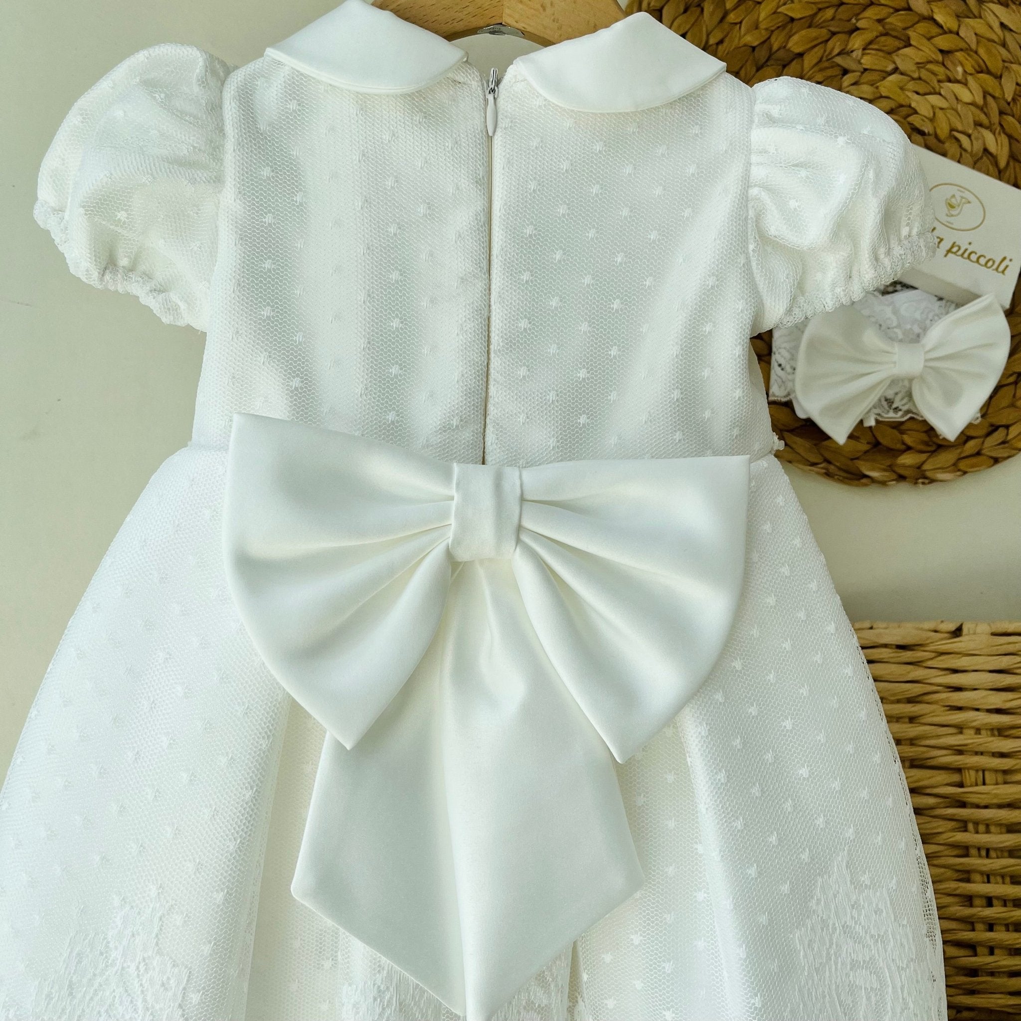 ABITINO CERIMONIALE MACRAME PANNA CON PICCOLI STRASS - Noi da piccoli