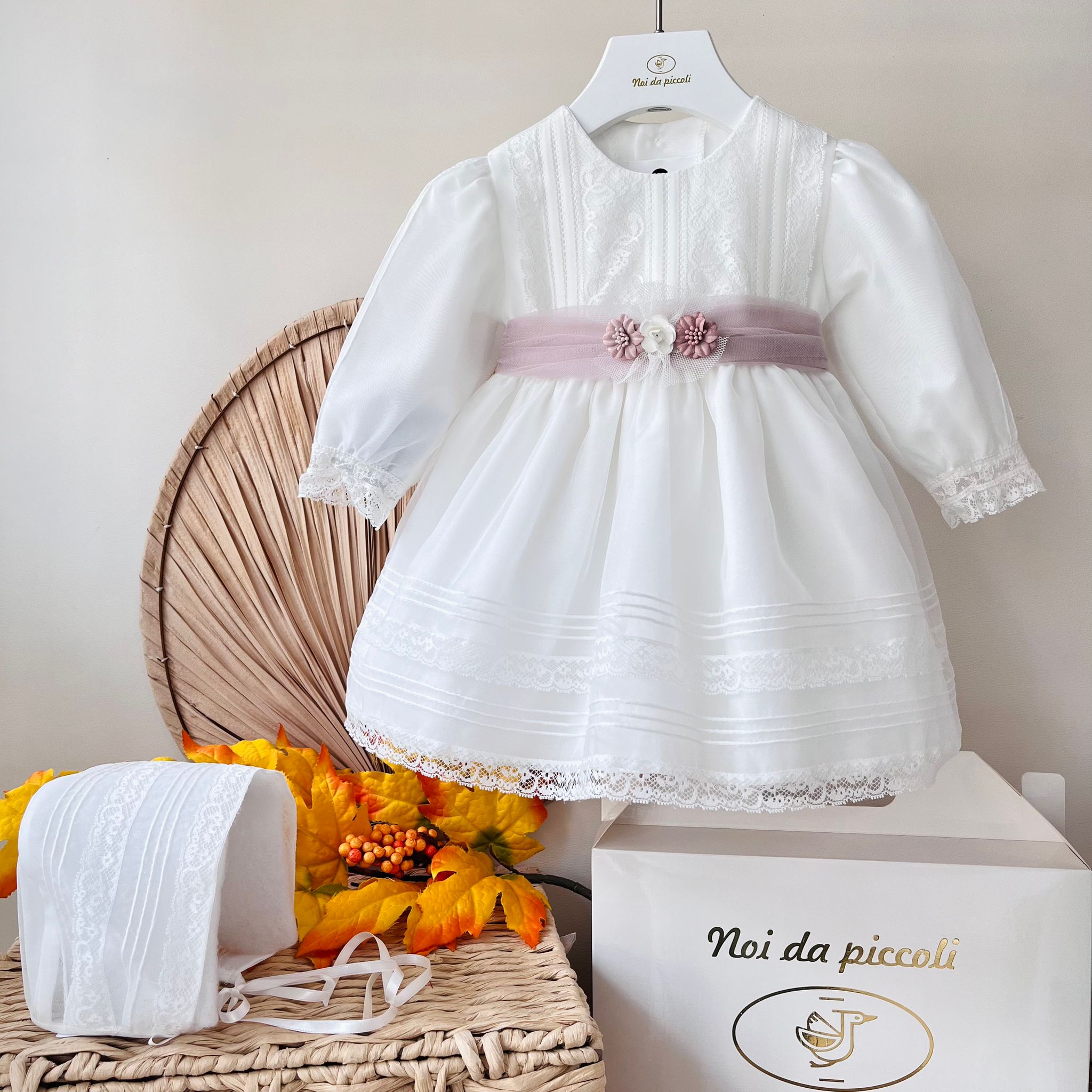 ABITINO CERIMONIALE PEONIA BIANCO ROSA - Noi da piccoli