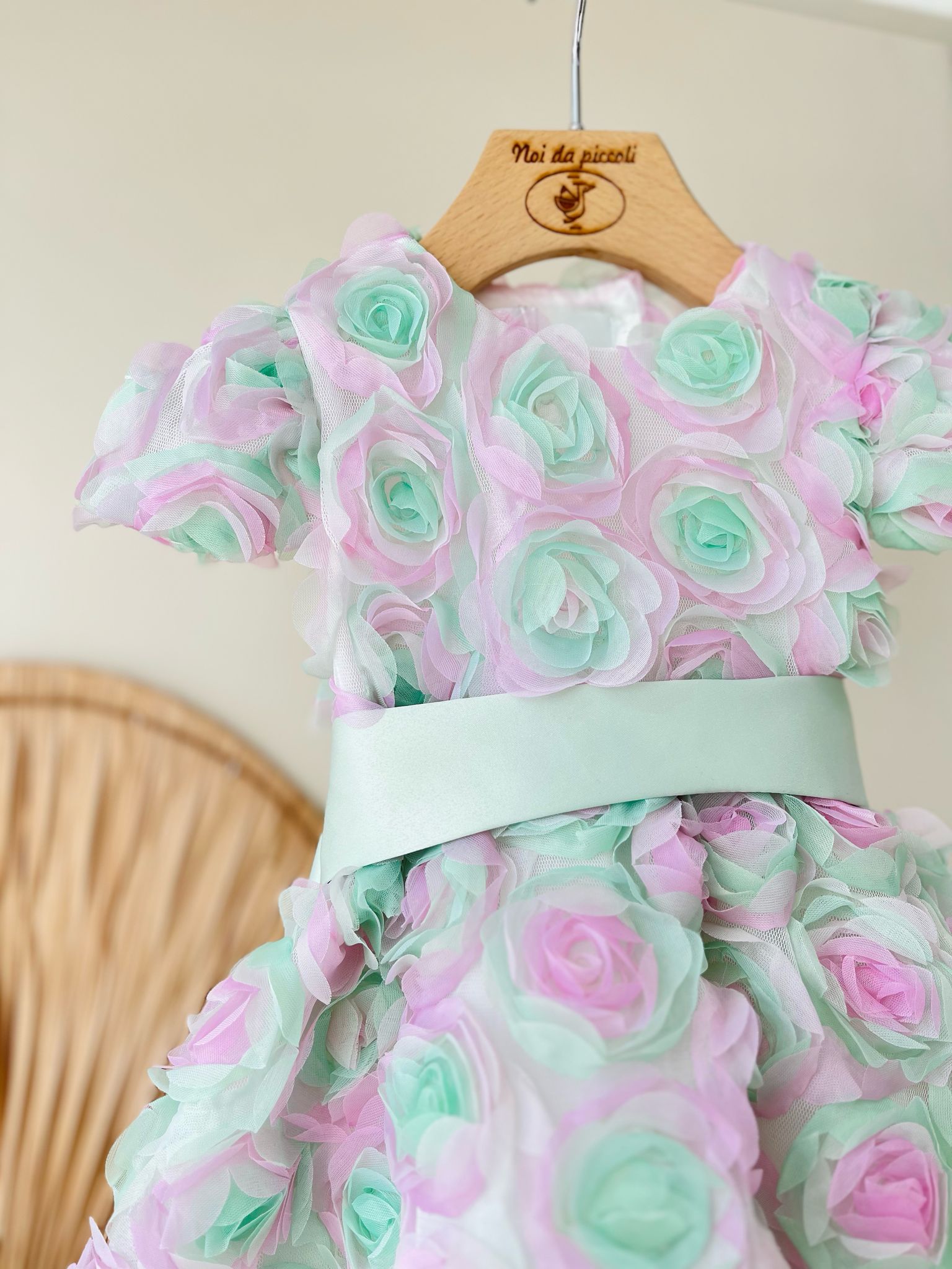 ABITINO CERIMONIALE ROSA E VERDE - Noi da piccoli